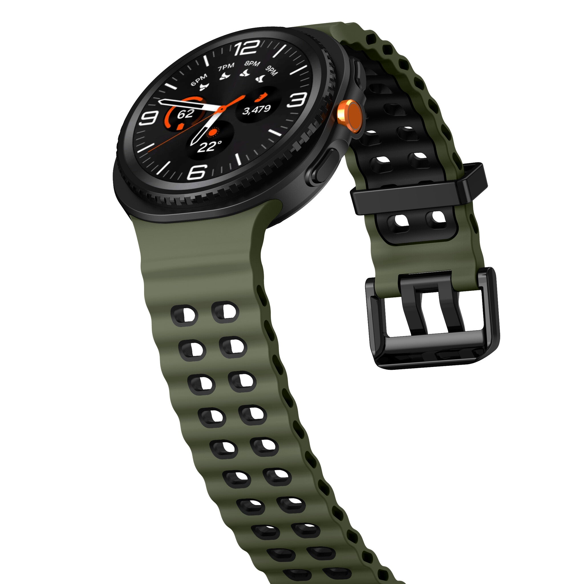 Samsung Galaxy Watch 9 - 44mm Ocean bandje (olijfgroen/zwart)