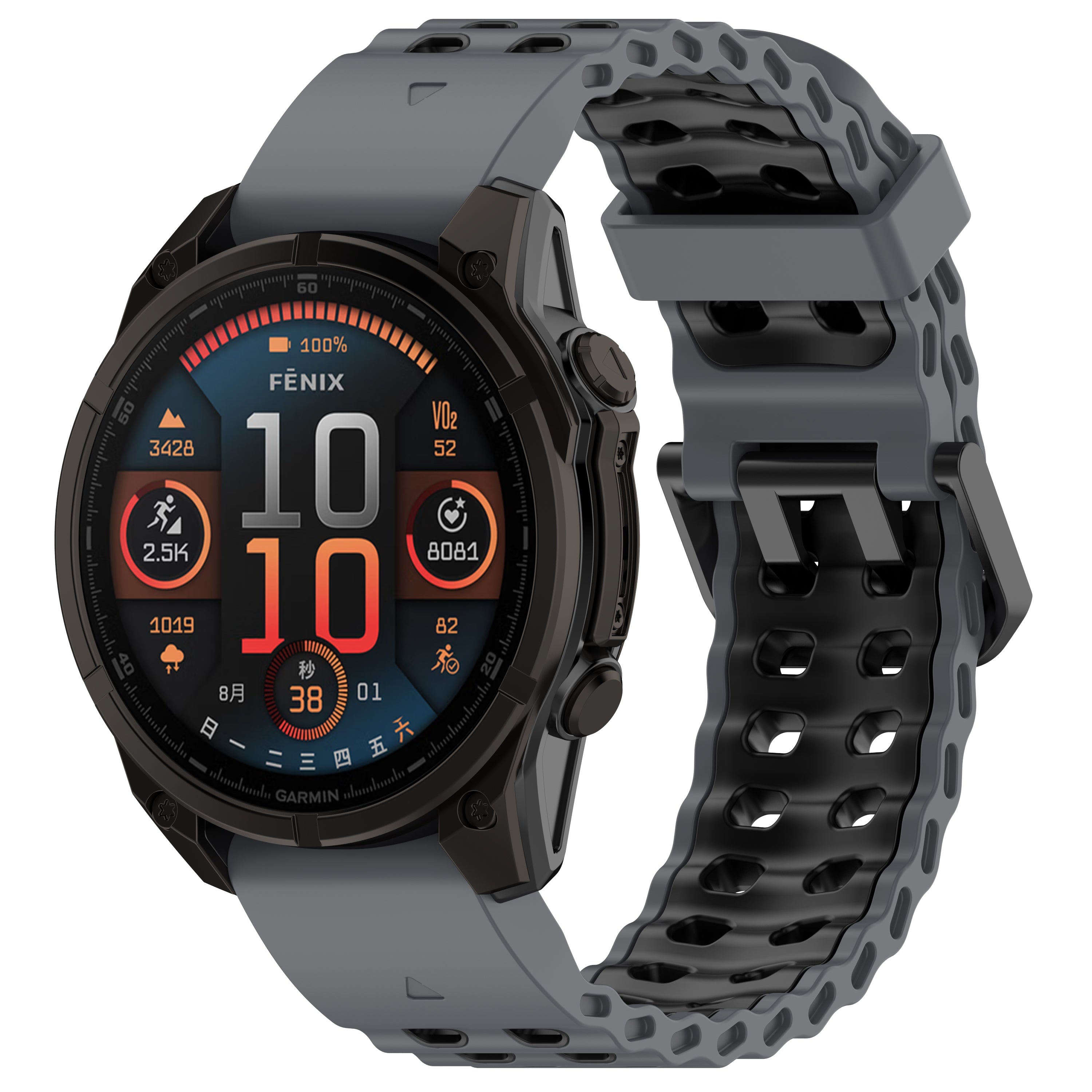Garmin Tactix 7 Pro wave sport band (donkergrijs/zwart)