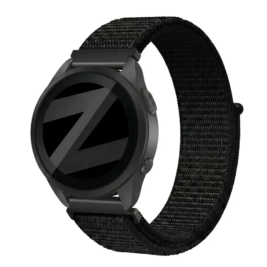 Bandz Garmin Forerunner 165 nylon loop band (zwart)