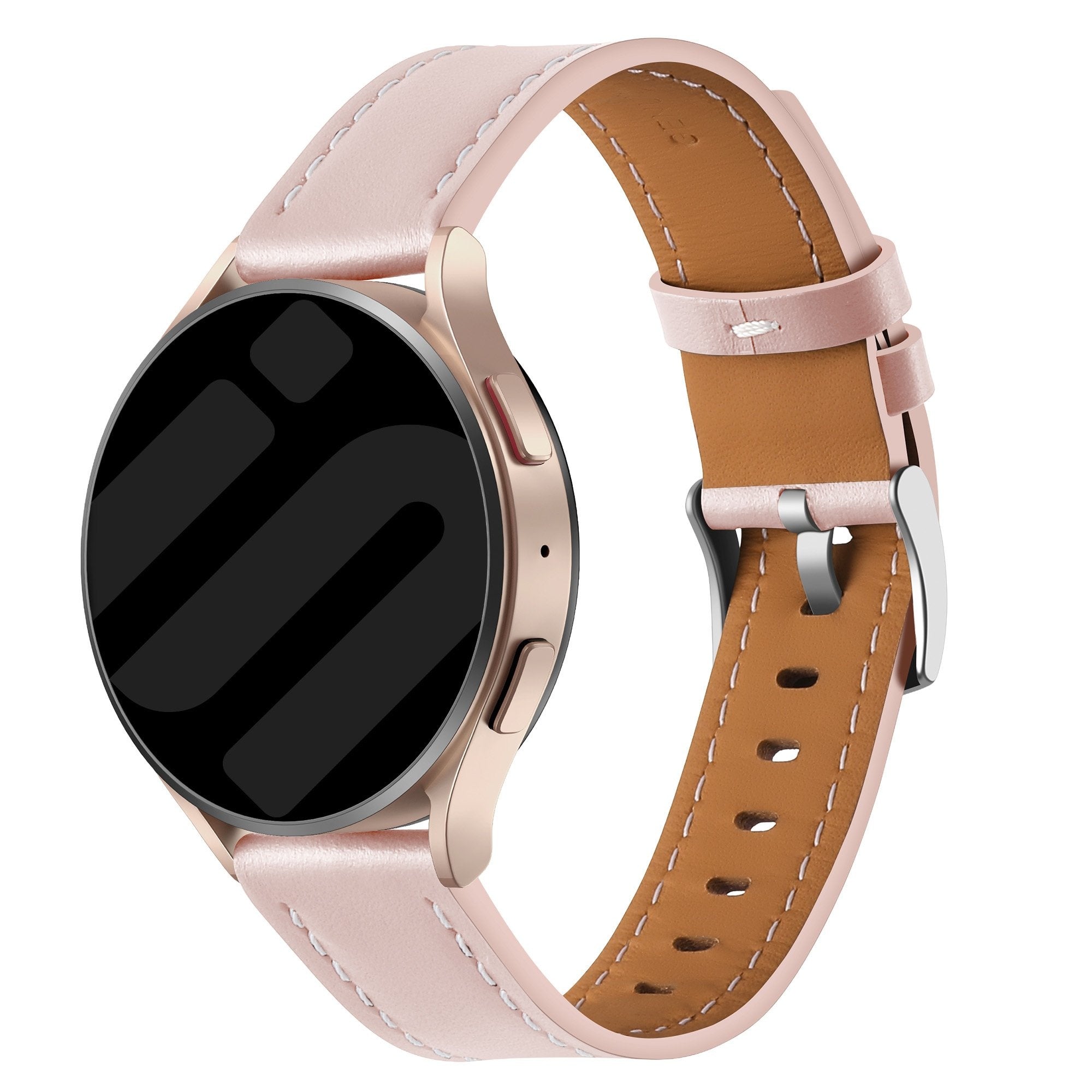 Amazfit Bip 3 (Pro) 'one push' leren bandje (lichtroze)