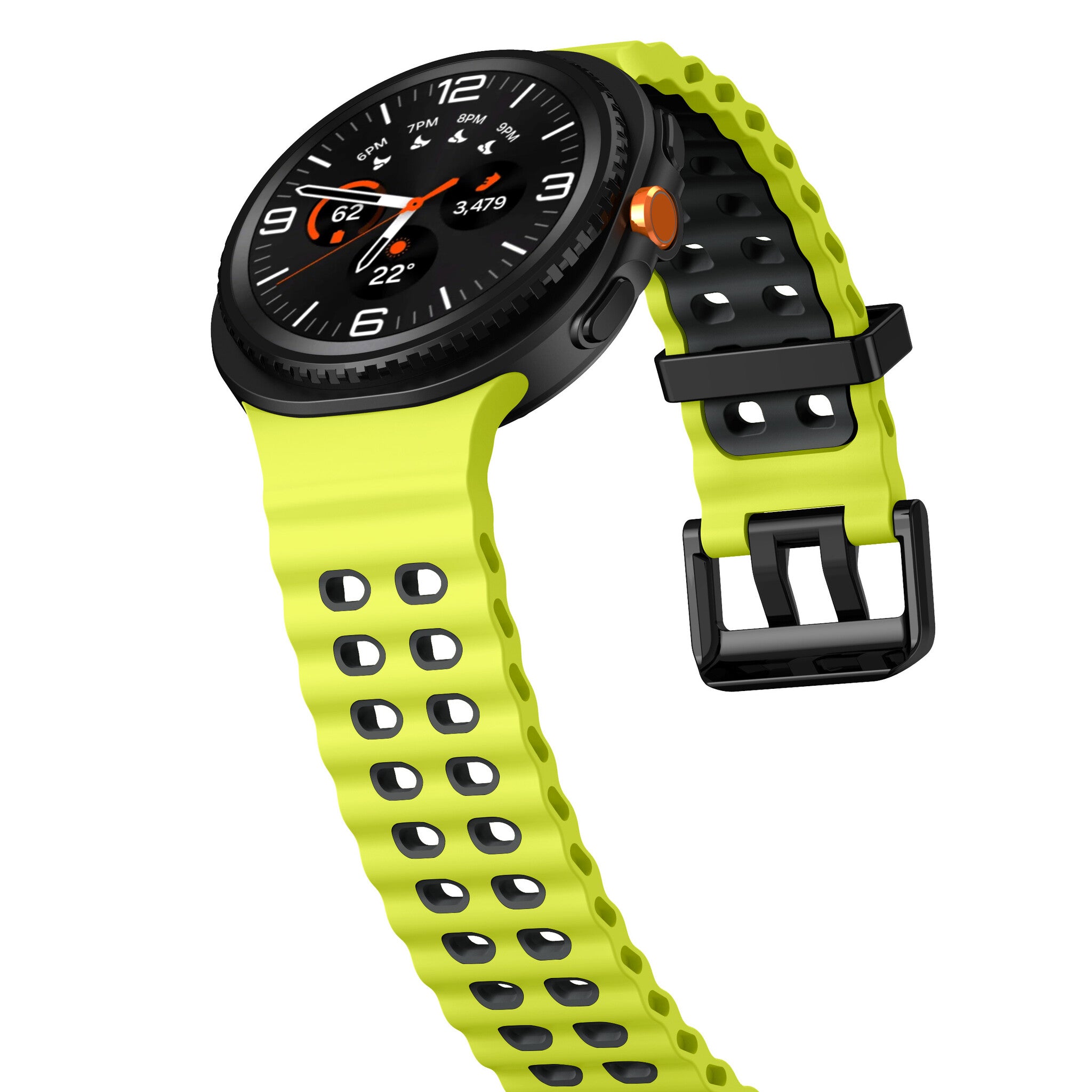 Samsung Galaxy Watch 9 - 44mm Ocean bandje (lime/donkergrijs)