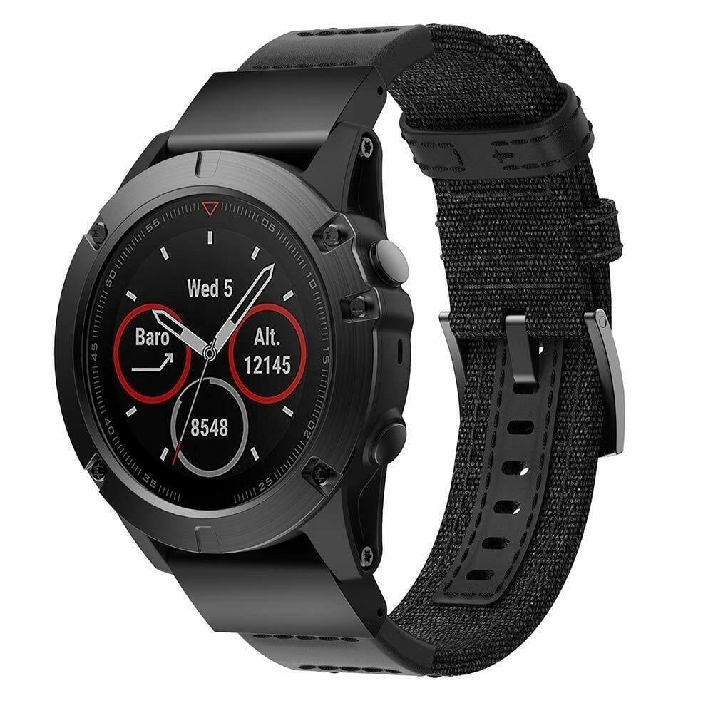 Garmin Quatix 8 - 47mm nylon hybrid bandje (zwart)