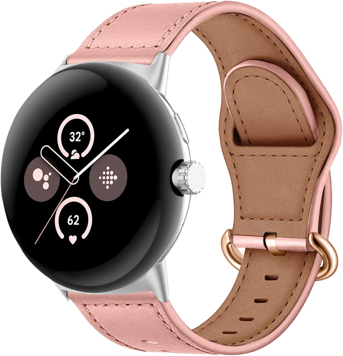 Google Pixel Watch 5 - 41mm Leather Buckle Strap (Pink)