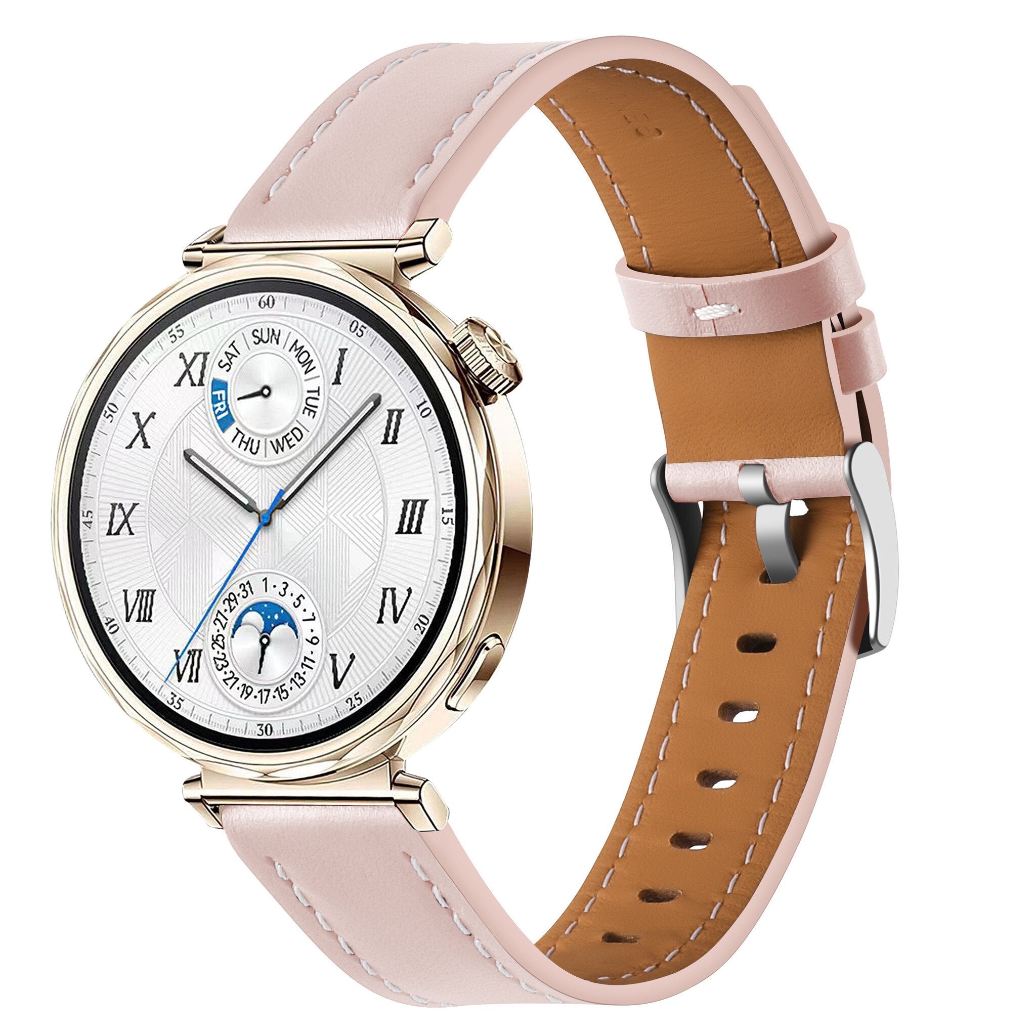 Huawei Watch GT 5 - 41mm 'one push' leren bandje (lichtroze)