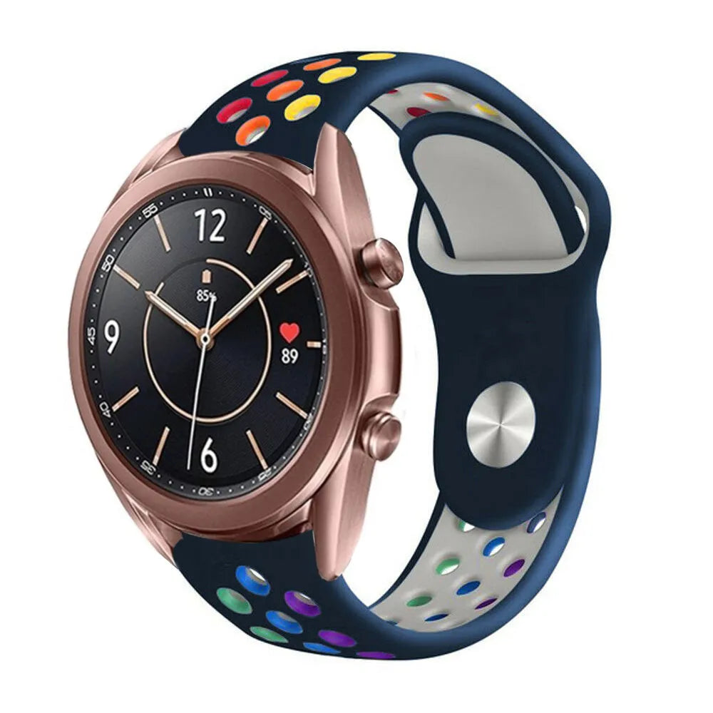 Silicone Sport Strap, on a watch, 3/4 front view