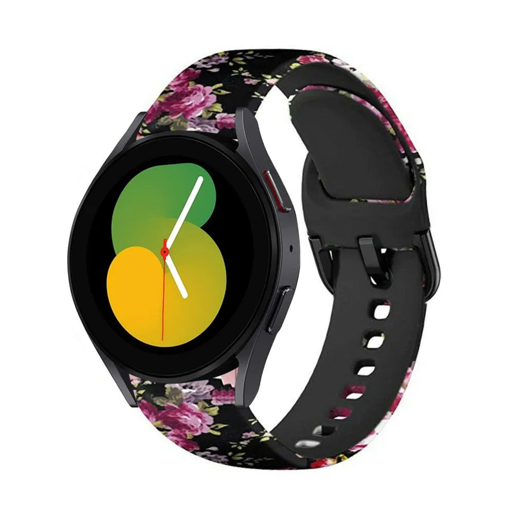 Print Silicone Strap, on a watch, 3/4 front view