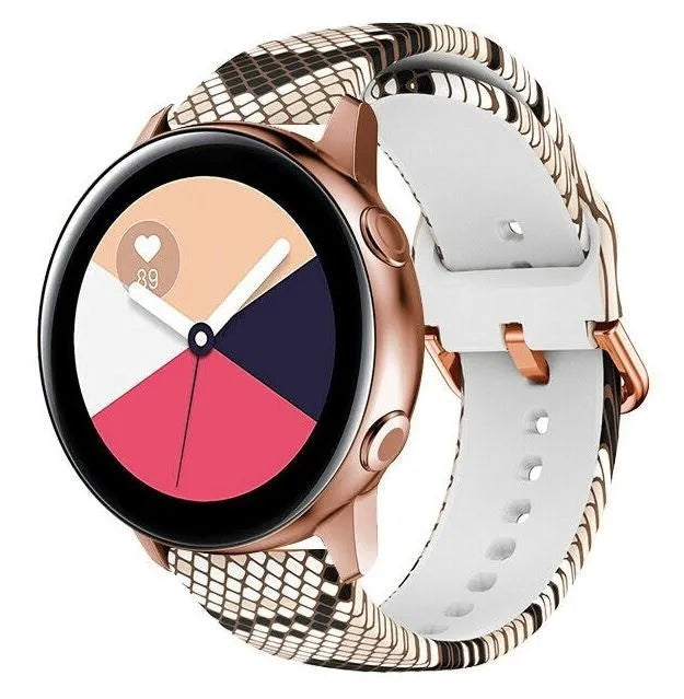 Print Silicone Strap, on a watch, 3/4 front view