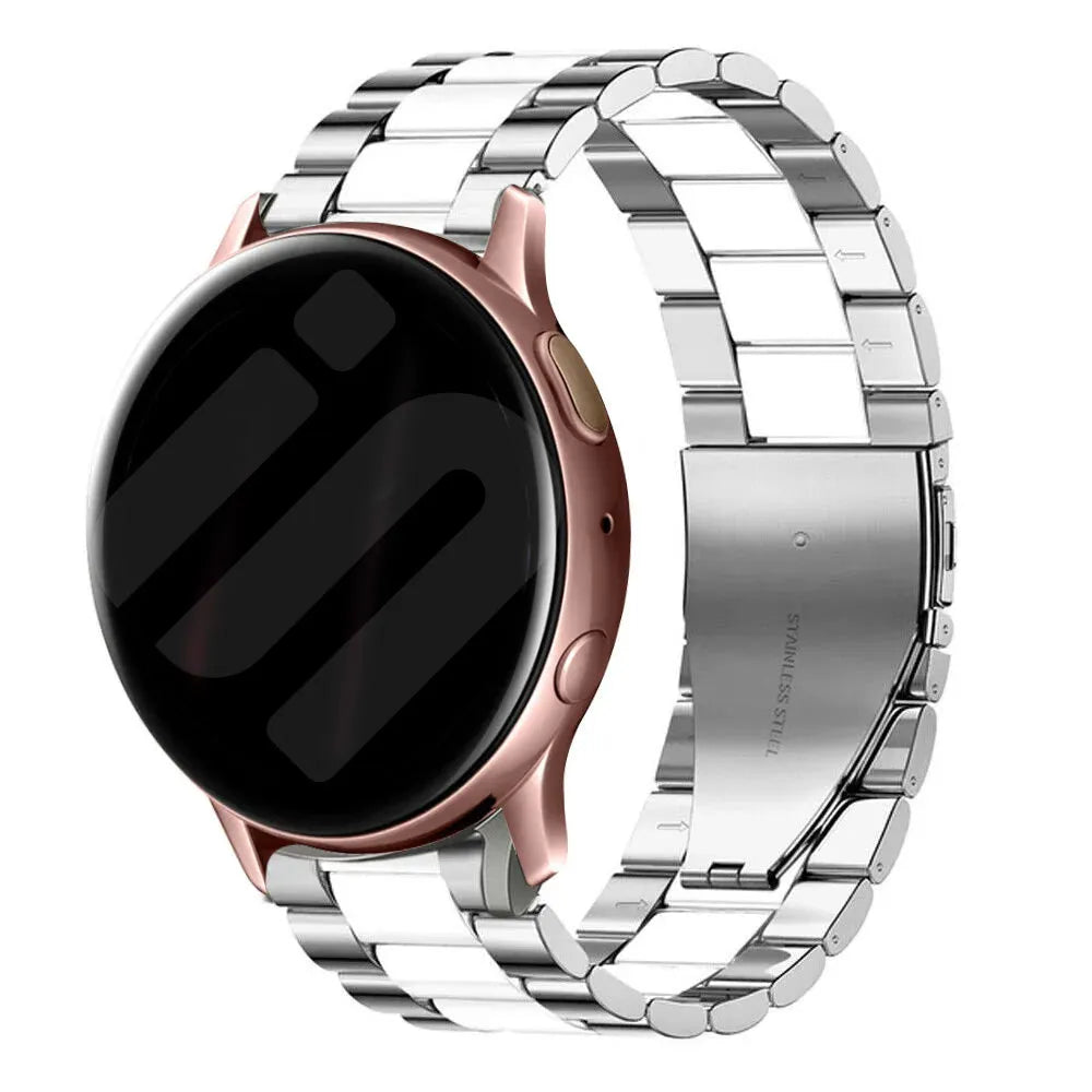 Amazfit Active 2 stalen band (zilver/wit)