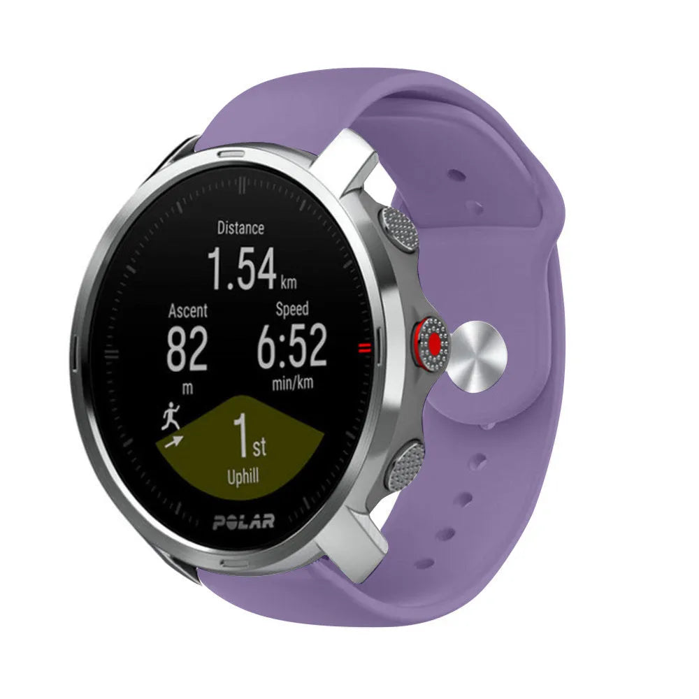 Silicone Sport Strap, on a watch, 3/4 front view