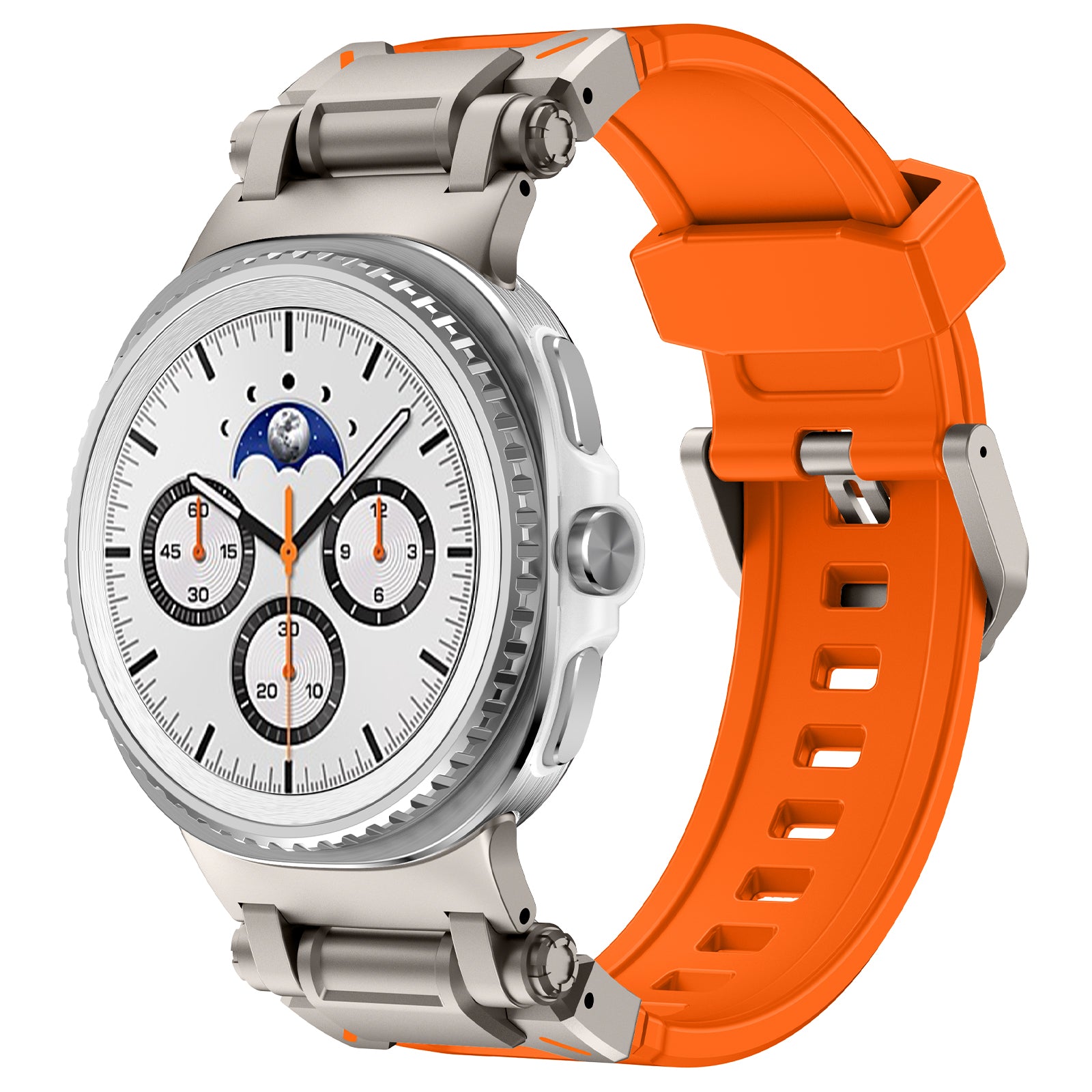 Samsung Galaxy Watch 9 - 40mm Explorer' TPU band (oranje met titanium)
