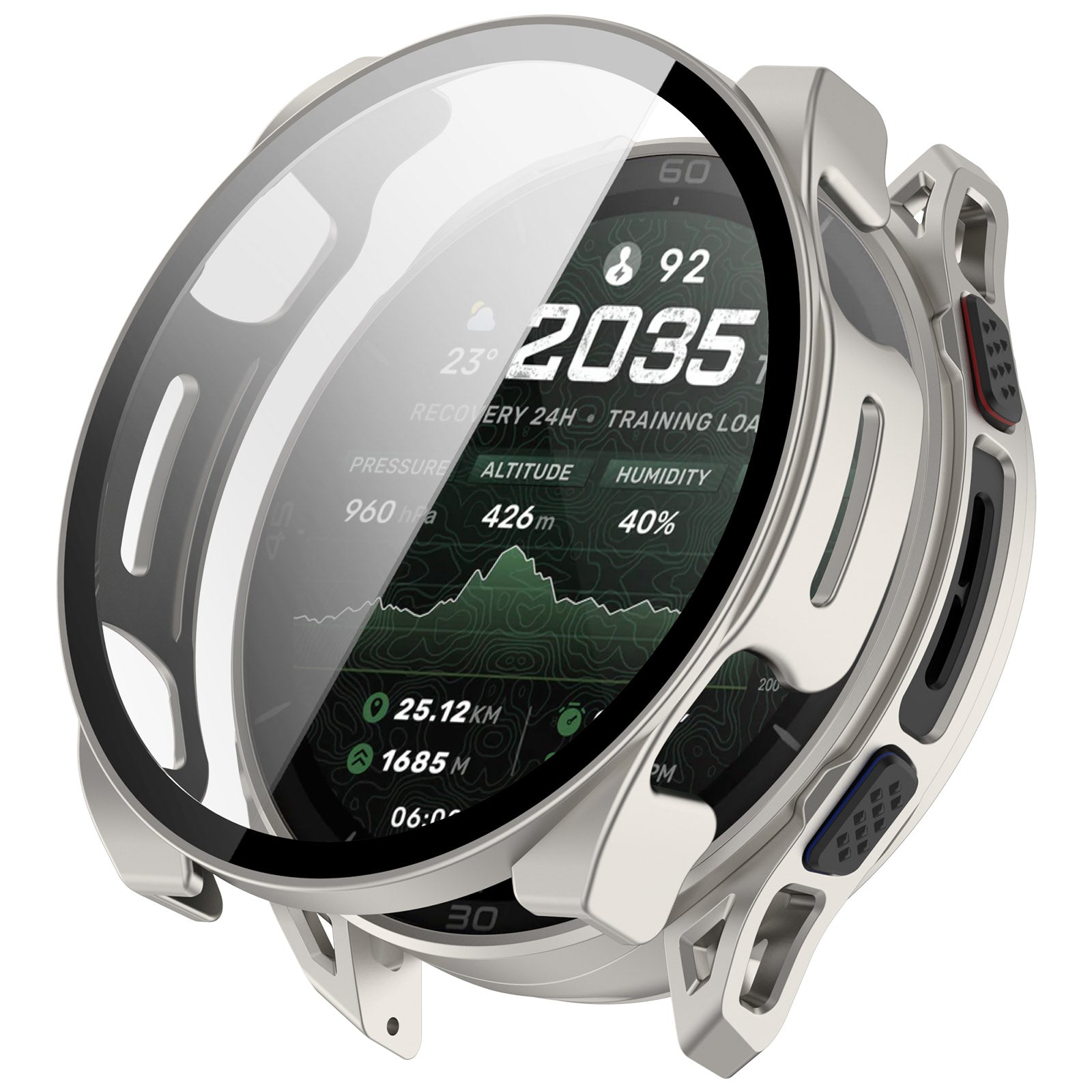 Amazfit Cheetah 2 Ultra hard case met glas (titanium)