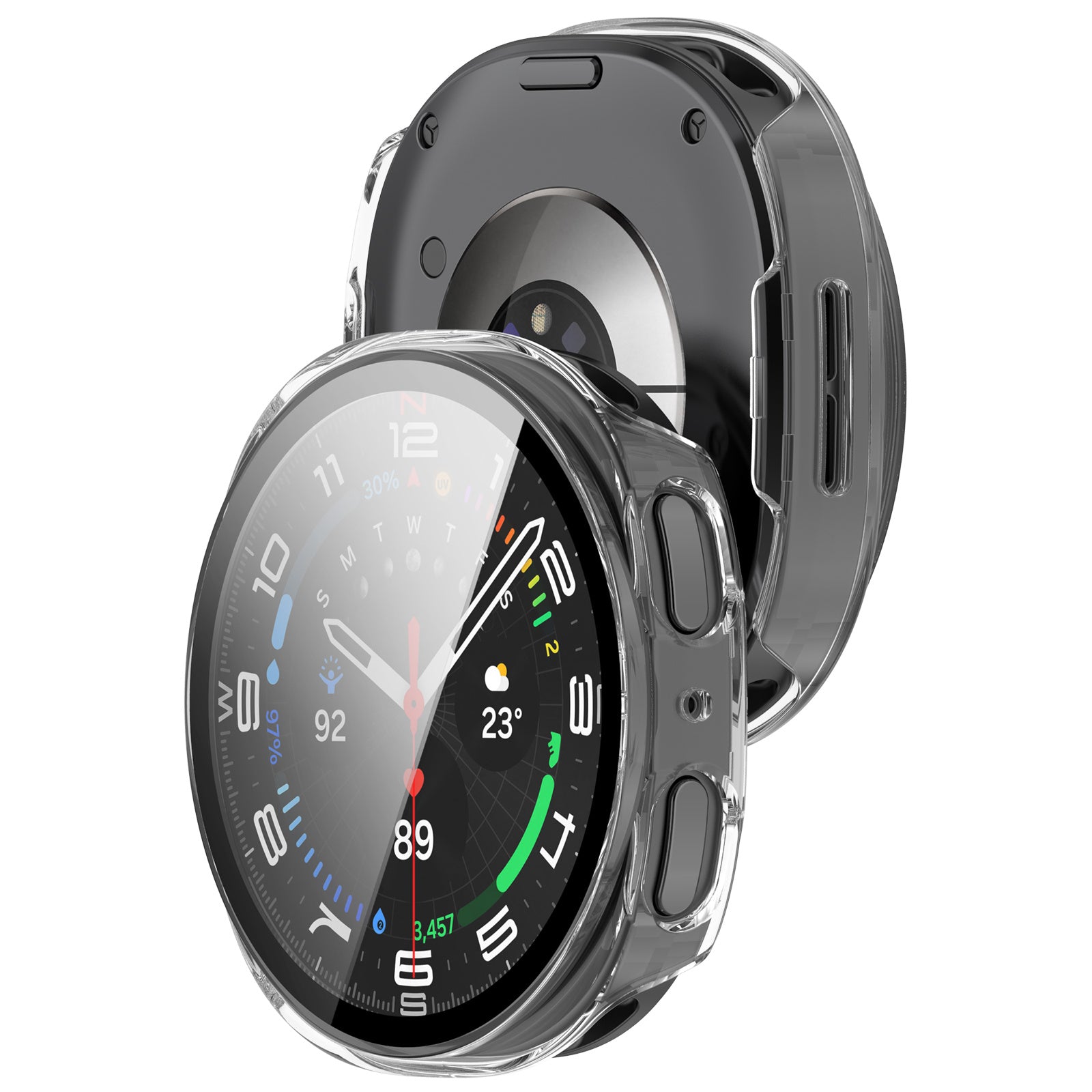 Samsung Galaxy Watch 8 / 9 - 44mm hard case met glas (transparant)