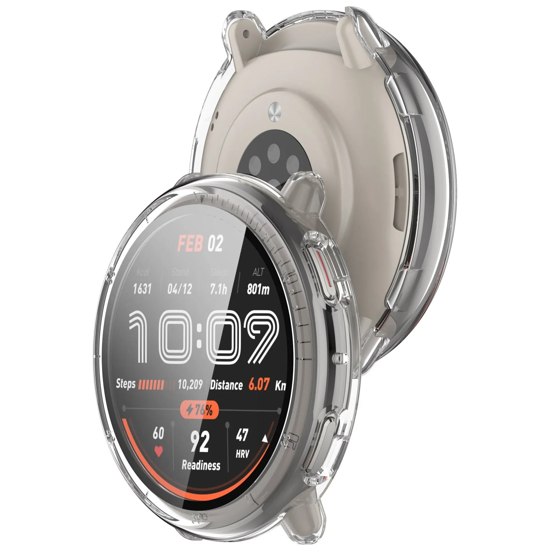 Amazfit Active 2 PC case met glas (transparant)