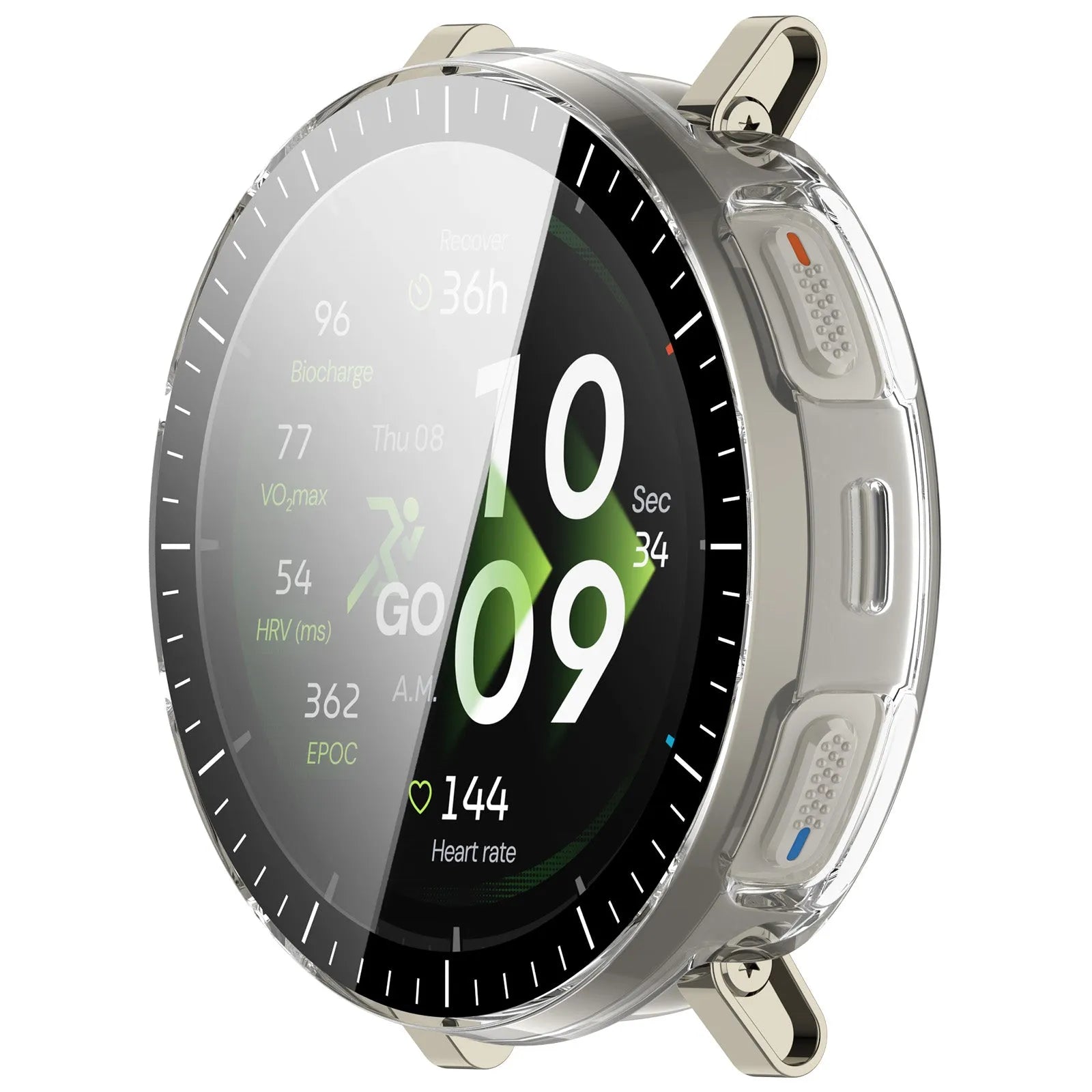 Amazfit Active 3 Premium PC case met glas (transparant)