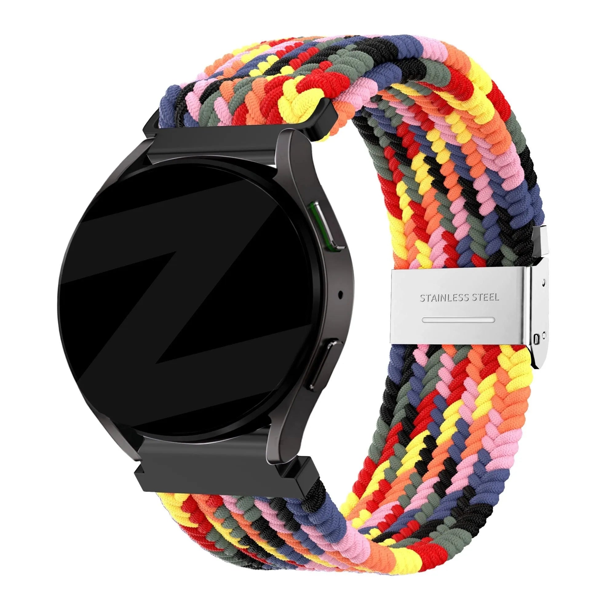 Bandz Actyve Smartwatch 20mm gevlochten nylon band (kleurrijk)