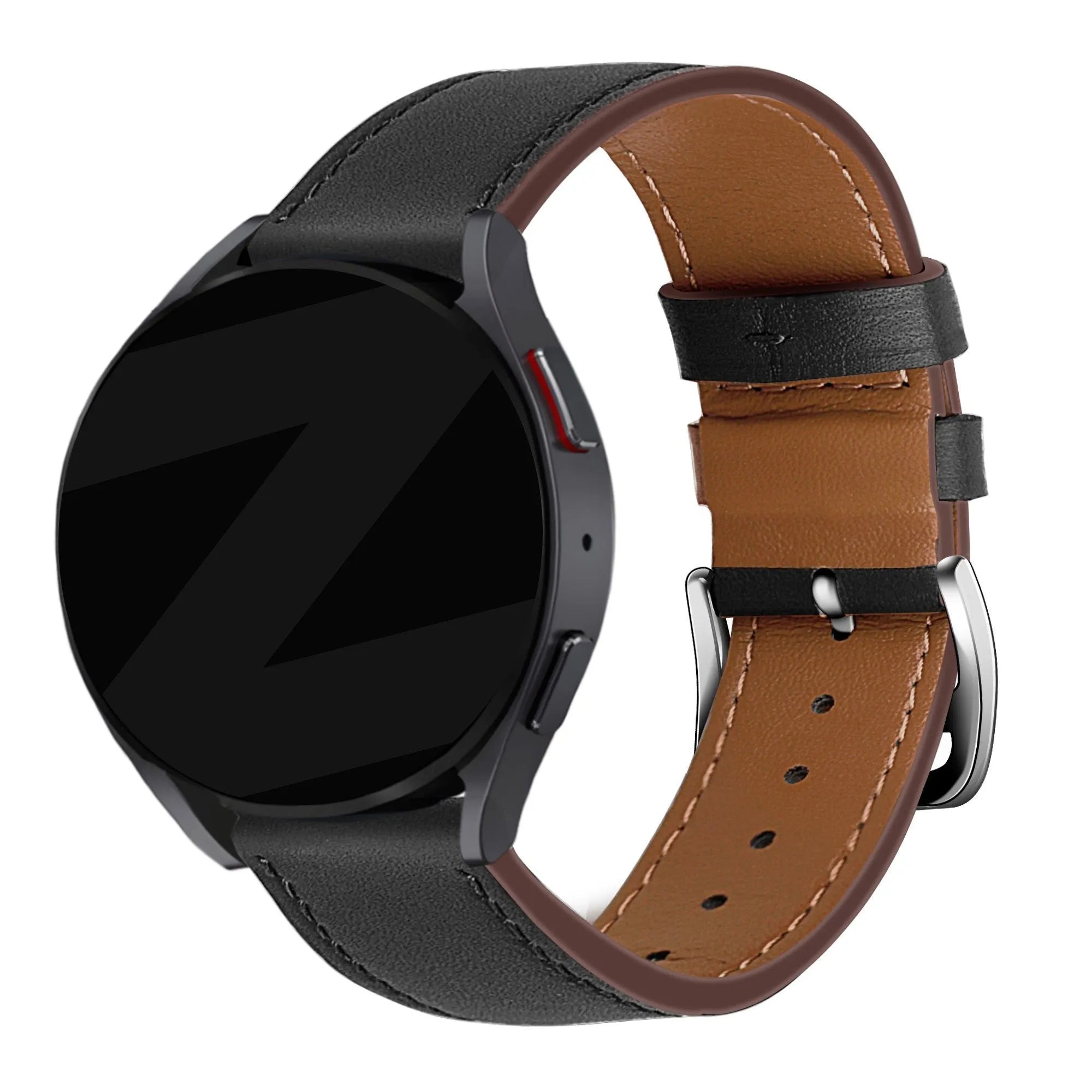 Bandz OnePlus Watch Lite lederen band 'Deluxe' (zwart)