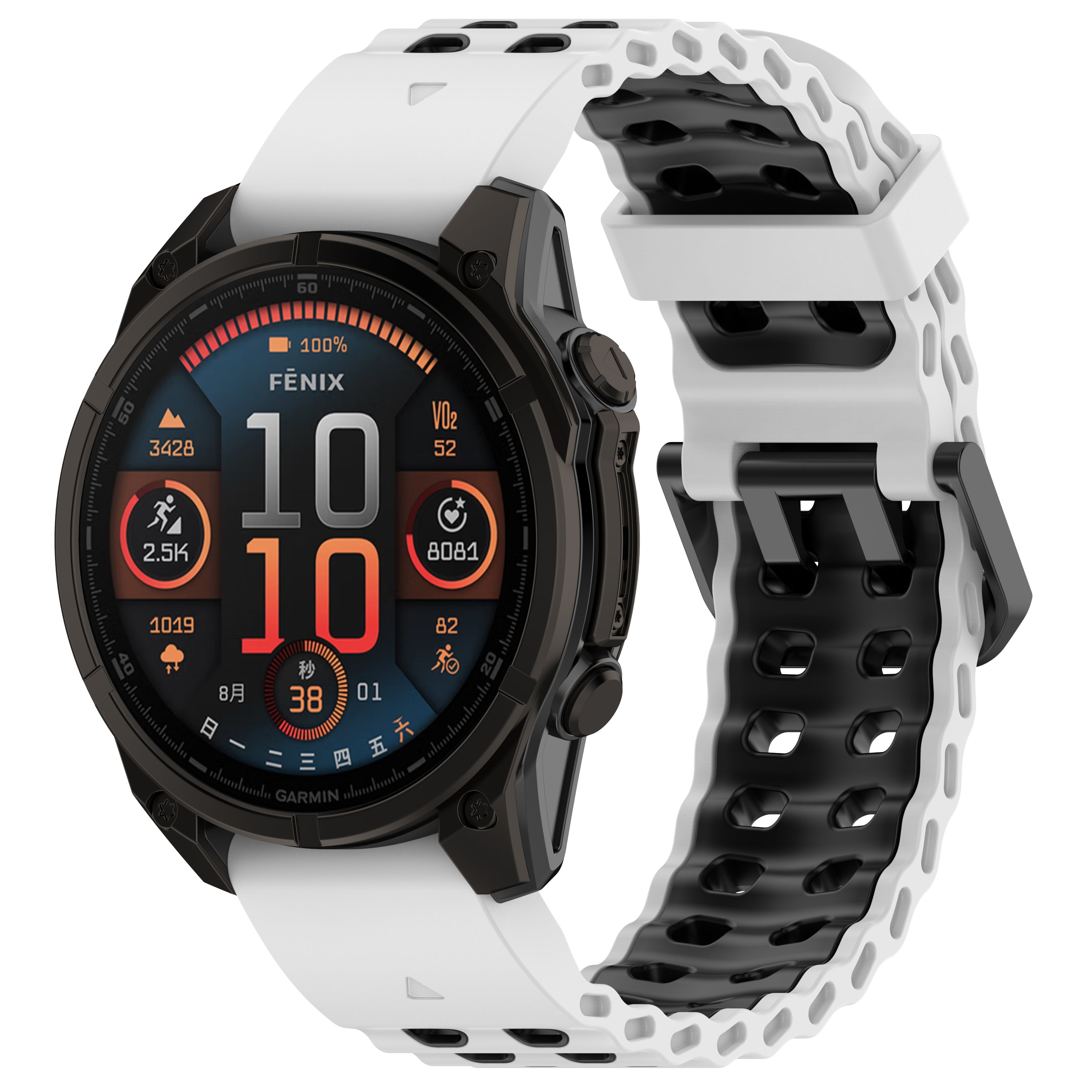 Garmin Tactix 7 Pro wave sport band (wit/zwart)