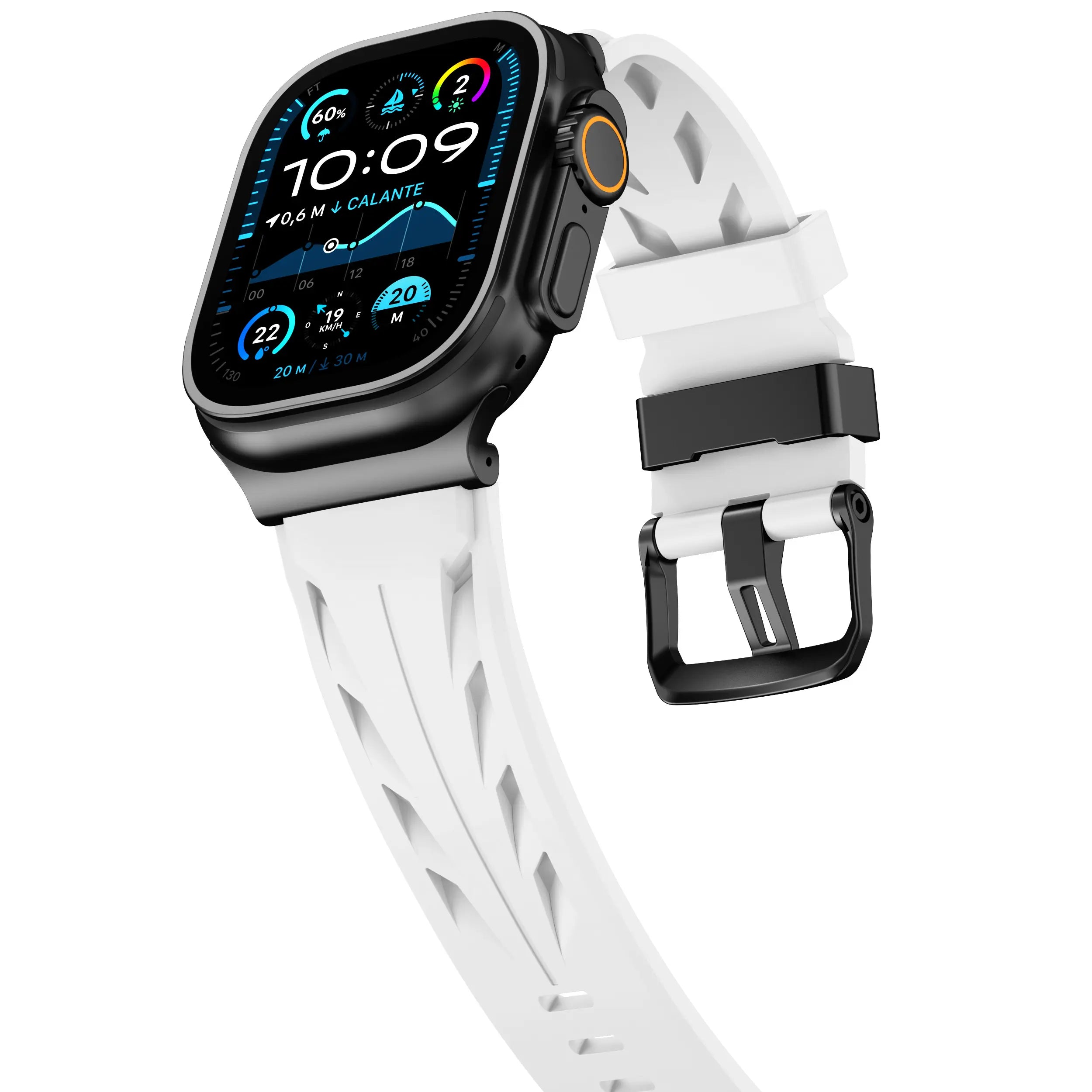 Apple Watch race siliconen band (wit)