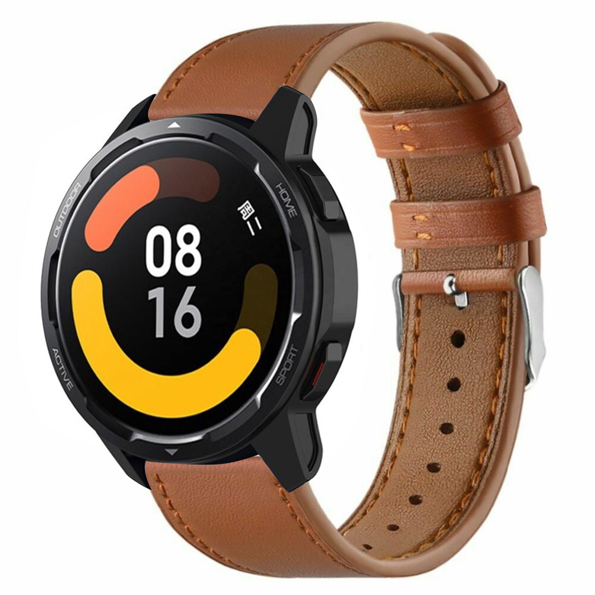 Xiaomi Watch S1 leren bandje (strak bruin)