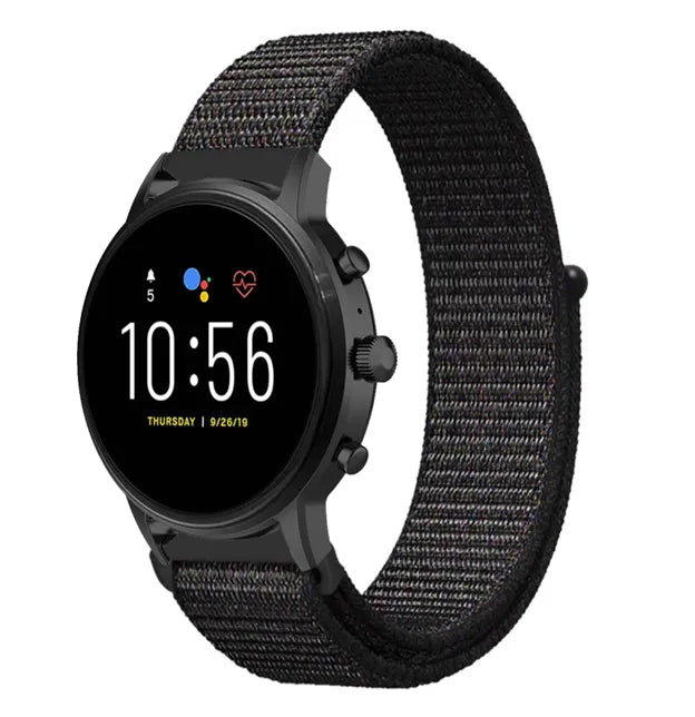 Fossil Gen 4 Explorist (HR) nylon band (zwart)