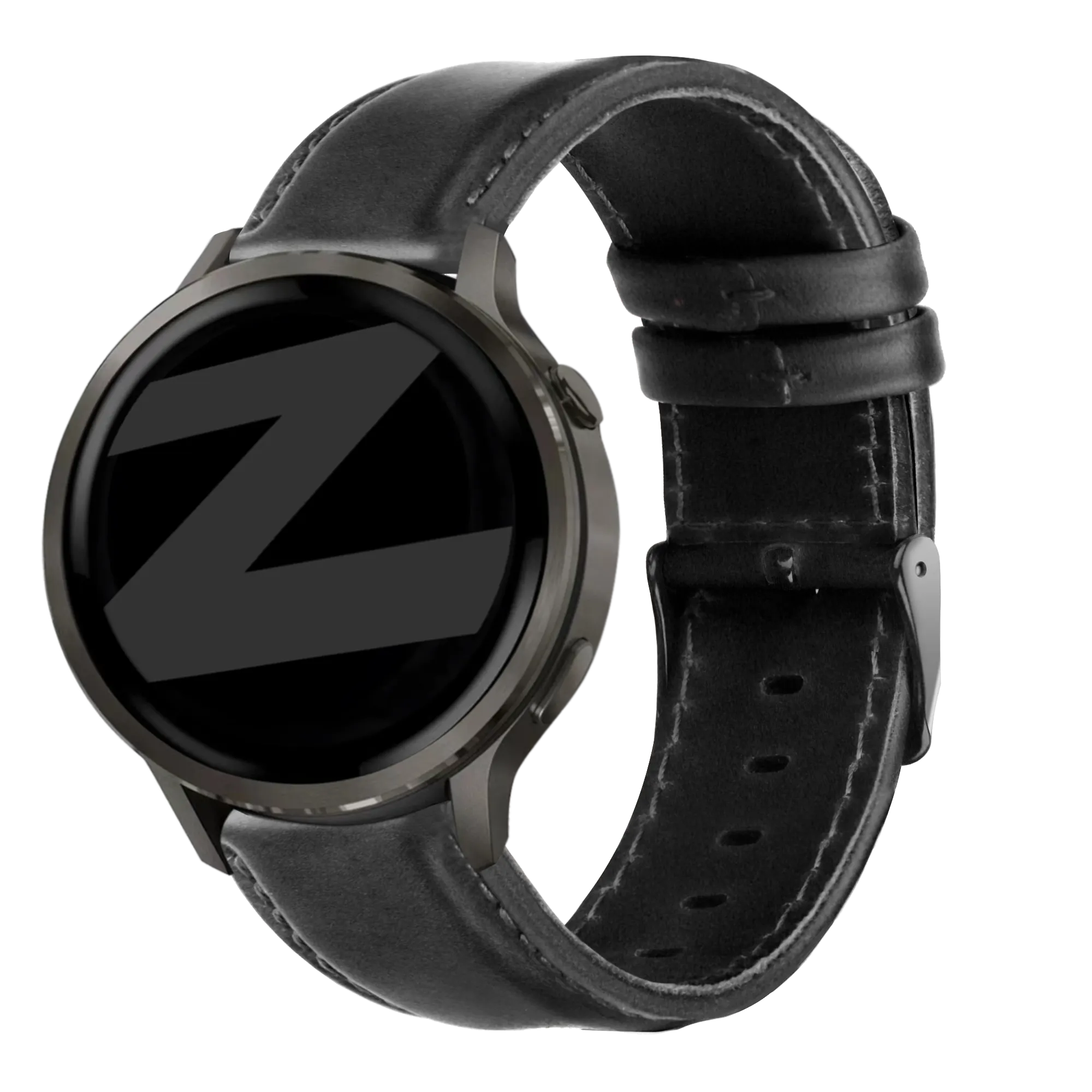 Bandz Garmin Venu 2 lederen band 'Classic' (zwart)