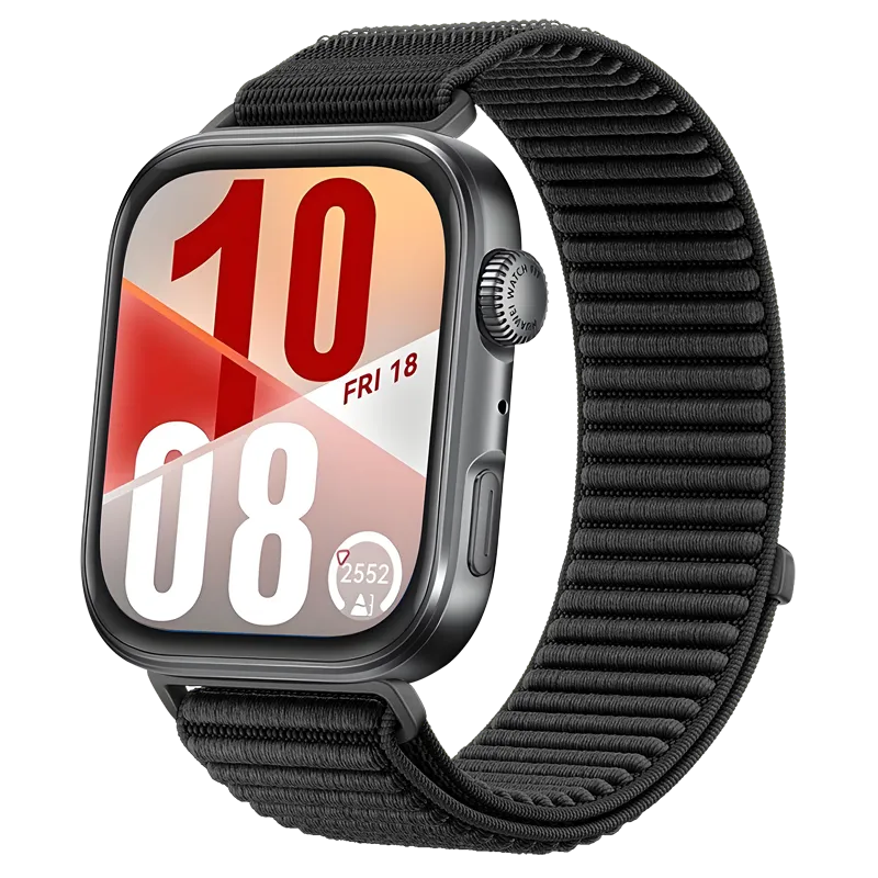 Huawei Watch Fit 3 nylon wave bandje (zwart)