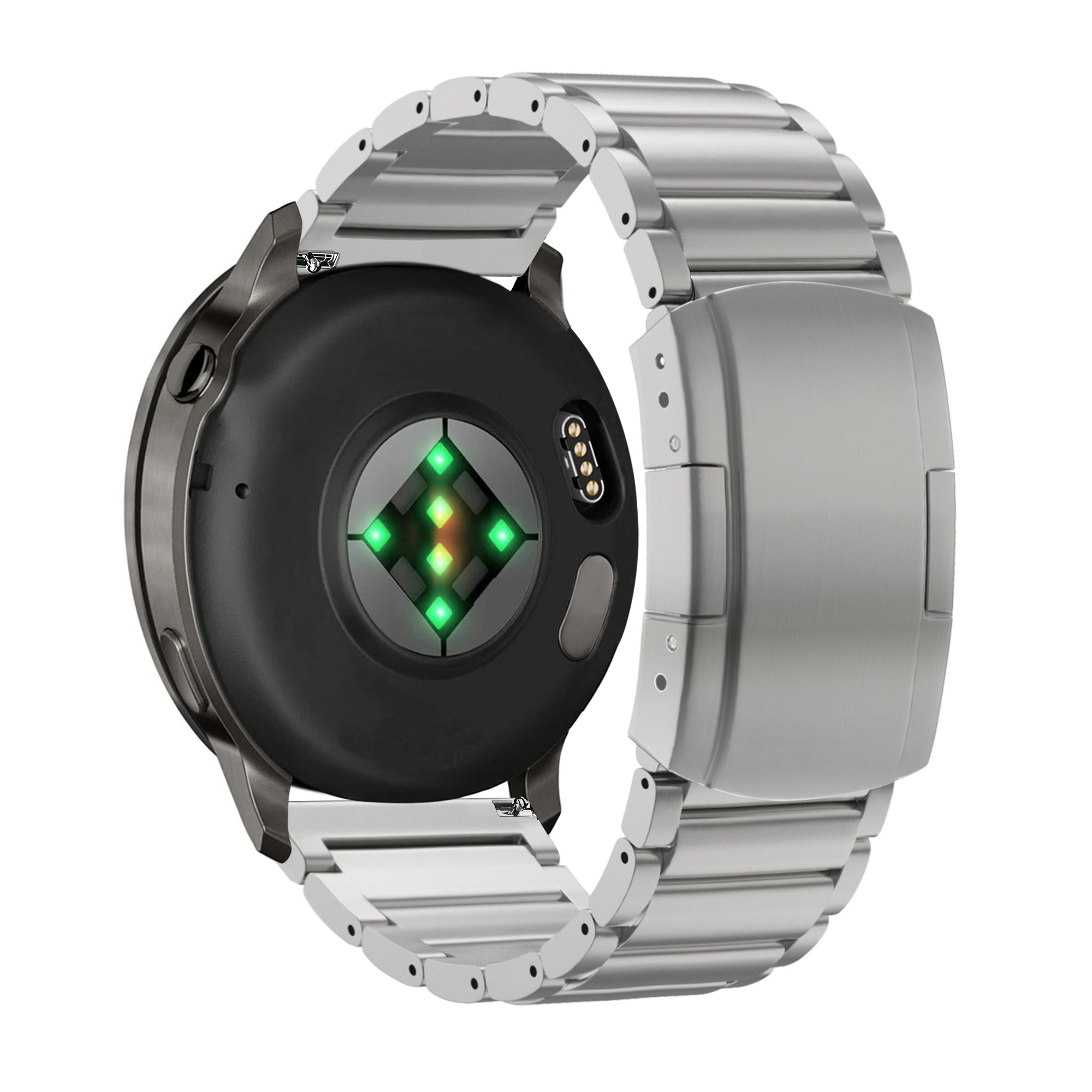 Bandz Garmin Vivomove Sport Titanium Link Strap (Silver)