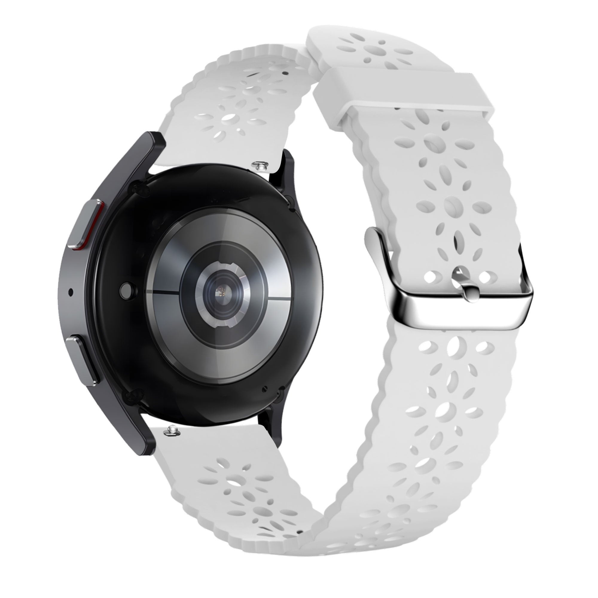 Bandz Coros Apex 2 siliconen band met bloemenpatroon (wit)