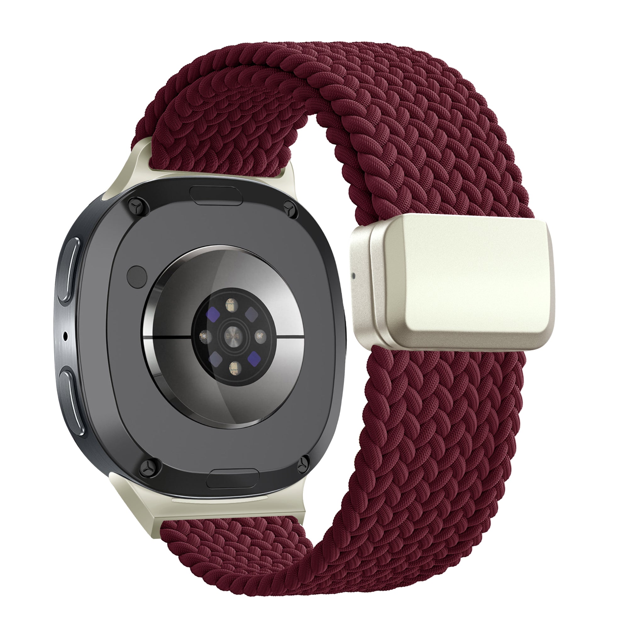 Bandz Samsung Galaxy Watch 8 - 44mm magnetisch geweven bandje (wijnrood)