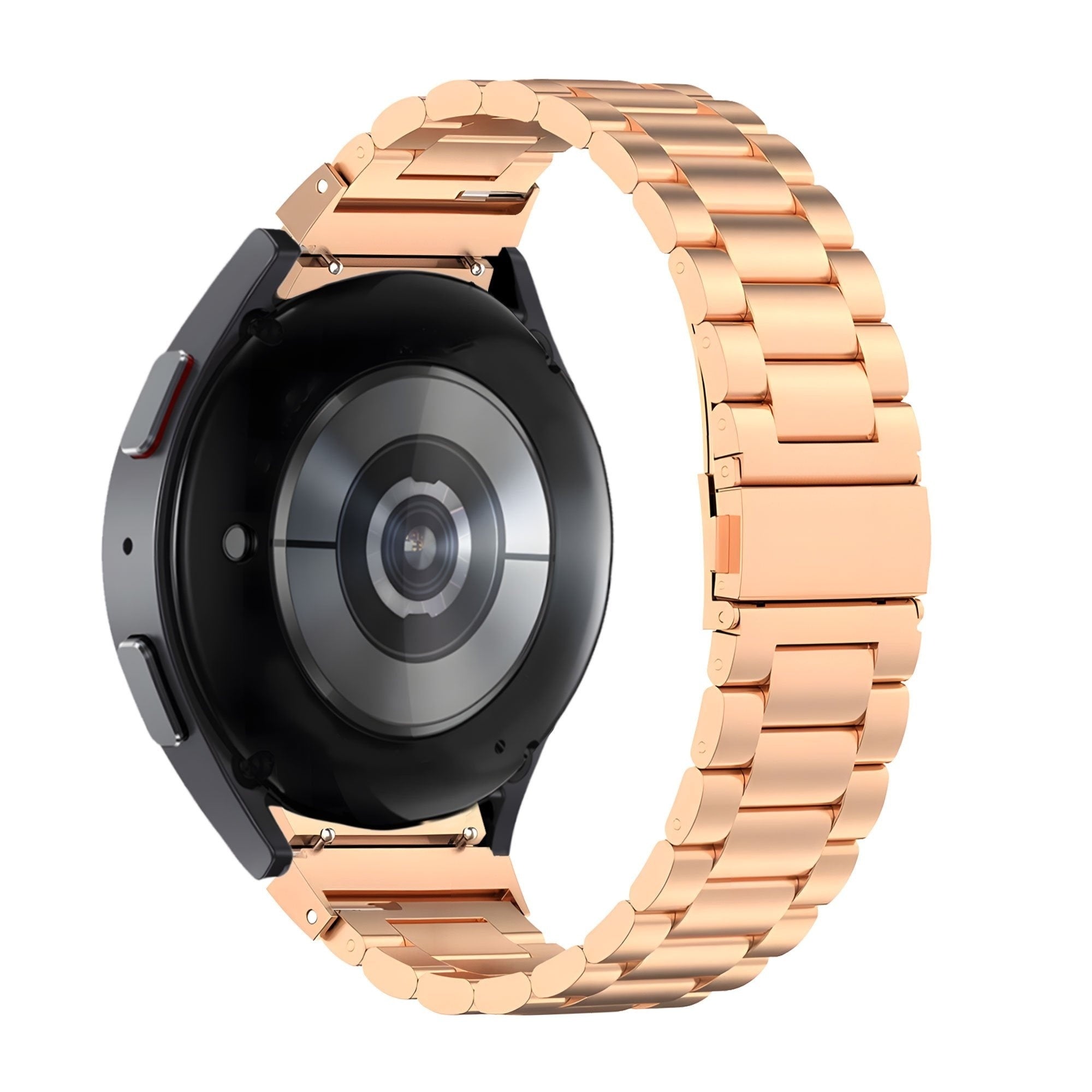Steel Strap 'Classic', rose gold, on a watch, 3/4 rear view