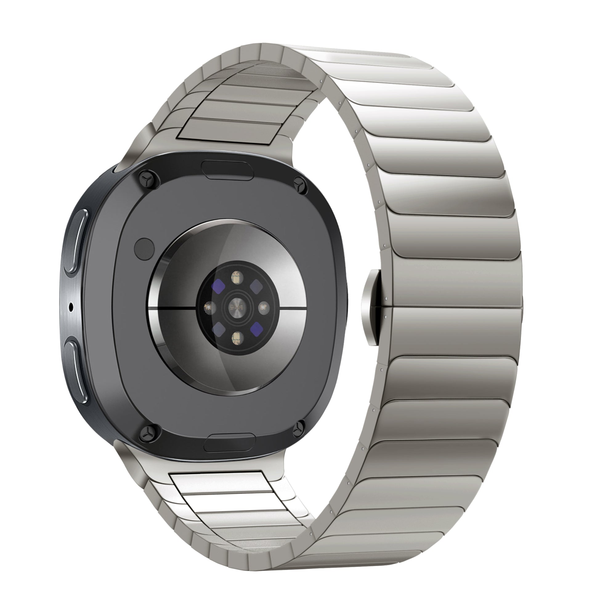 Bandz Samsung Galaxy Watch 8 - 44mm stalen band 'One Bead' (titanium)