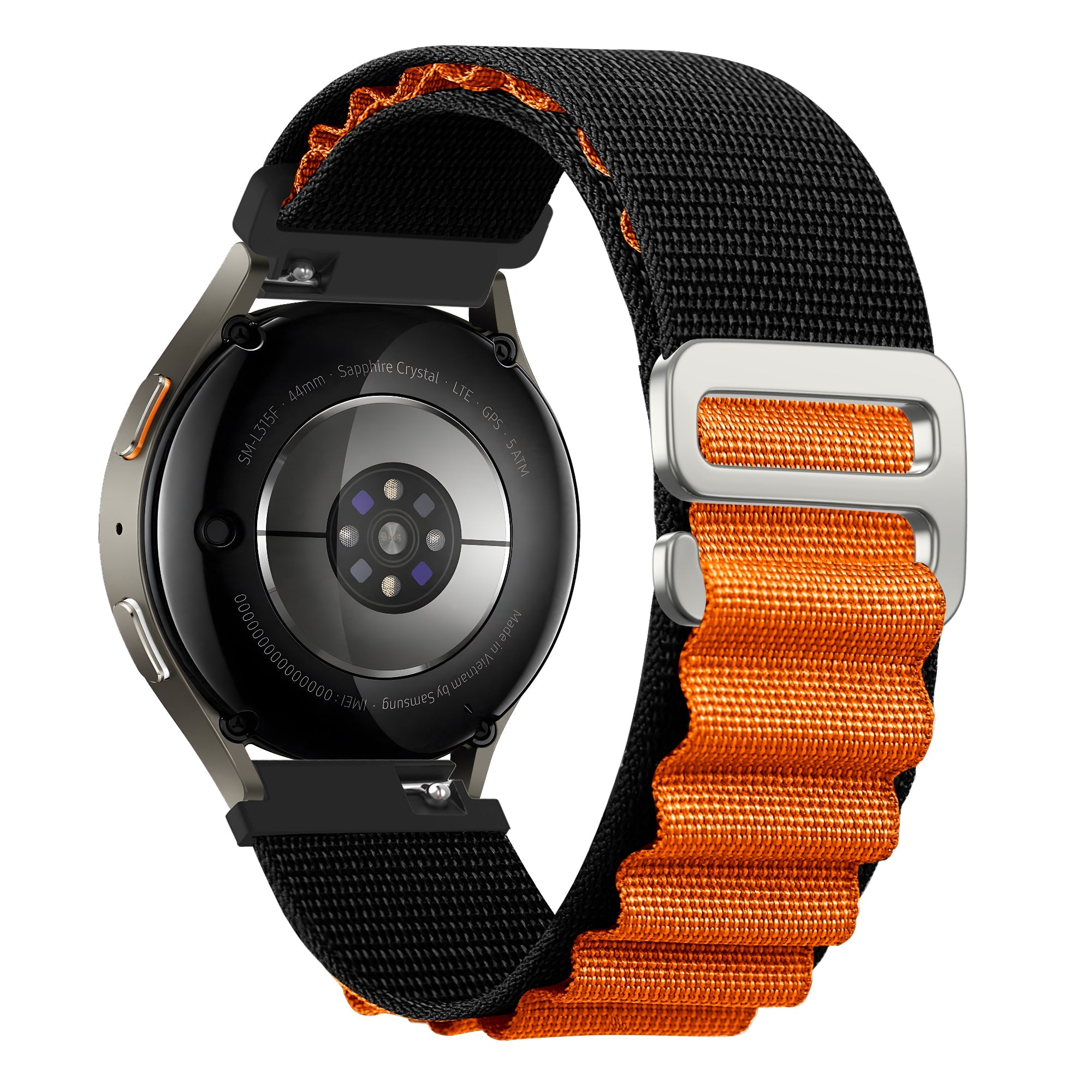 Bandz Huawei Watch GT 3 Pro 43mm Alpine Nylon Strap (Black/Orange)