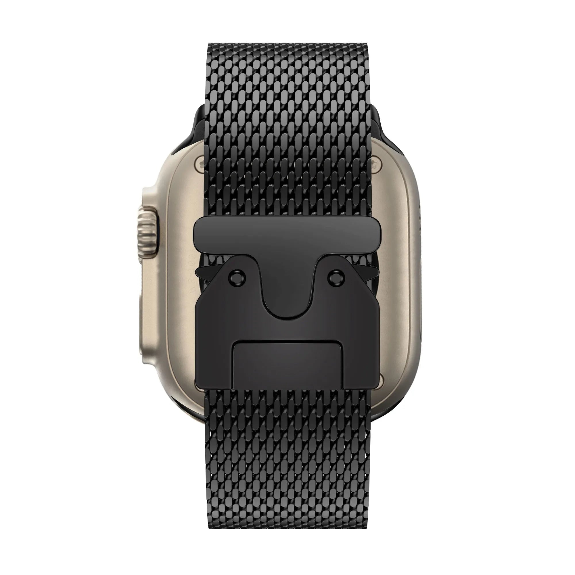 Bandz Apple Watch Milanese loop band met P-buckle (zwart)