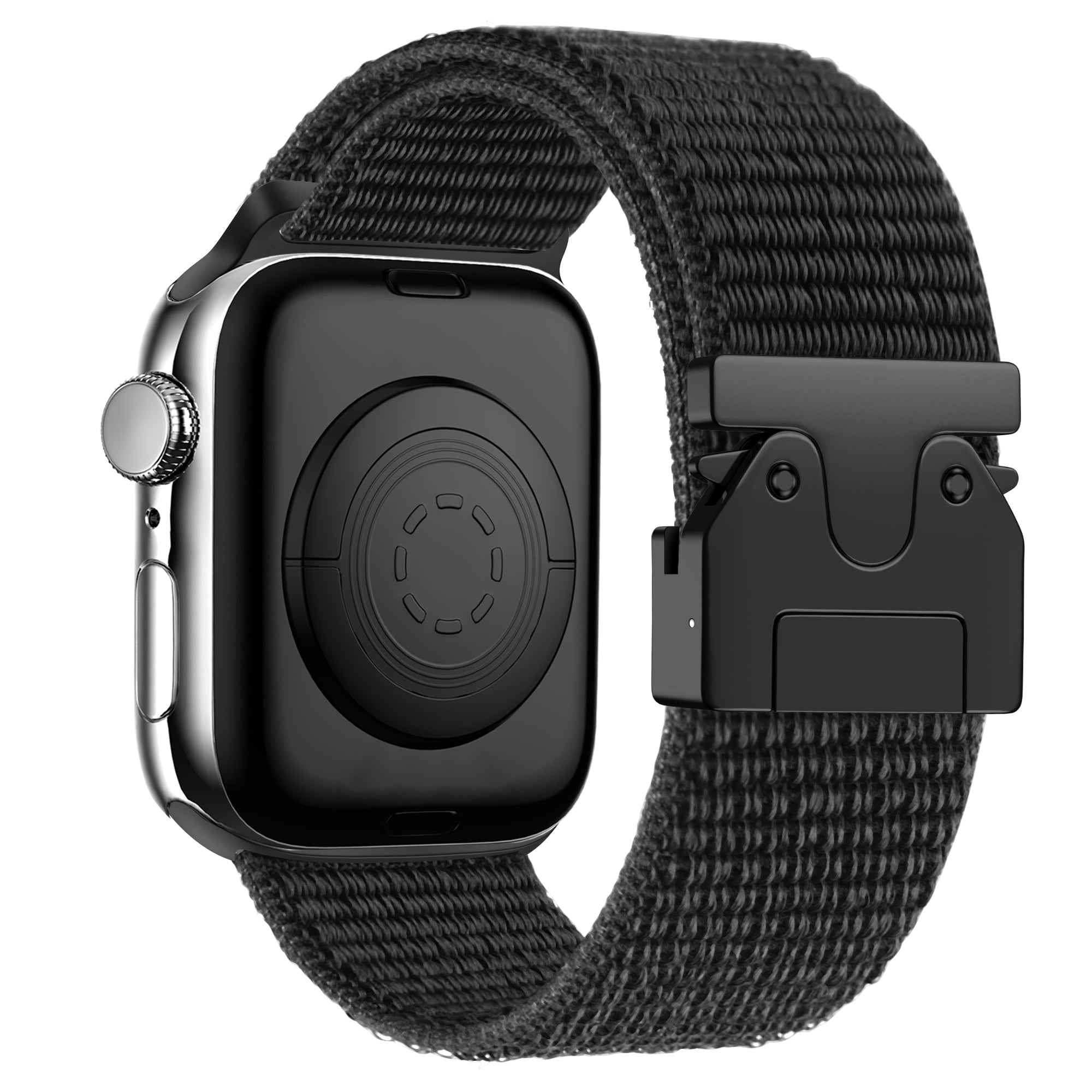 Bandz Apple Watch Ultra nylon band 'Classic met P-buckle (zwart)