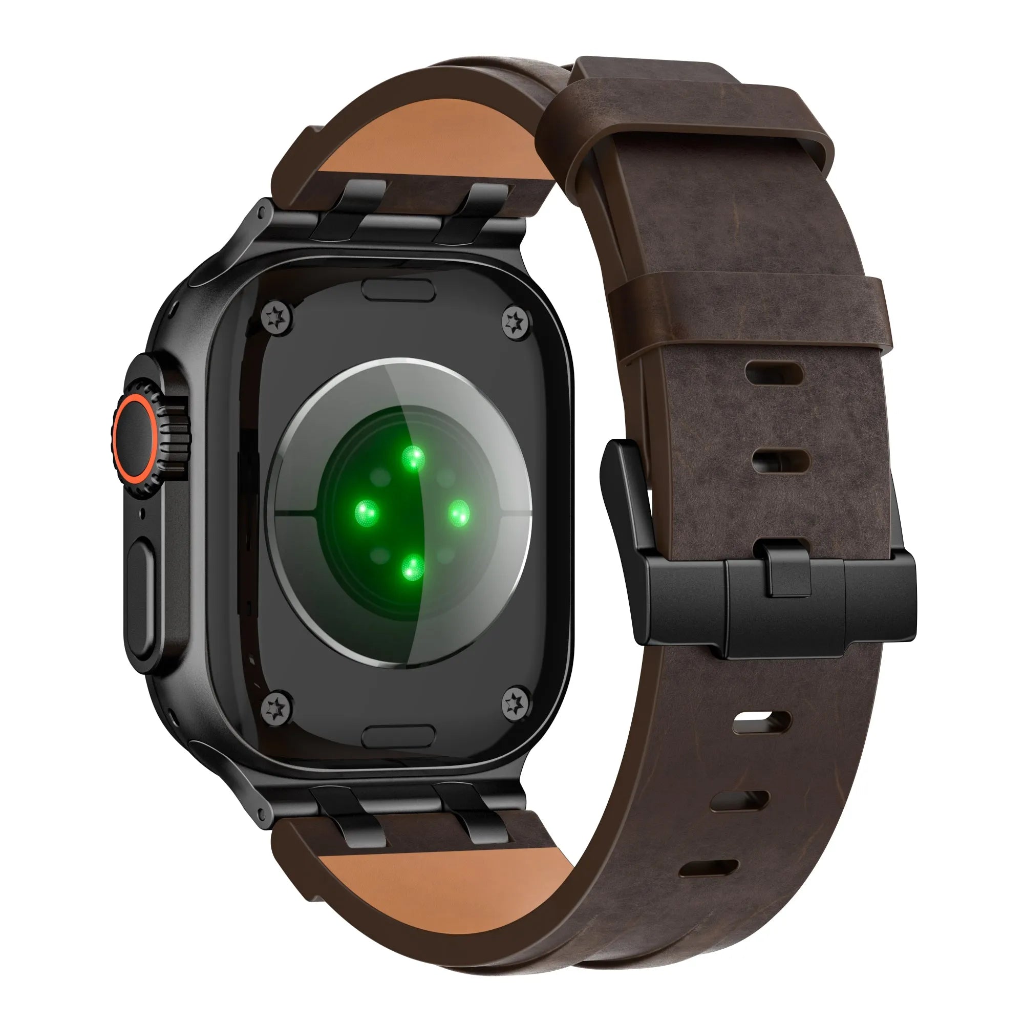 Apple Watch solide lederen band (koffiebruin)