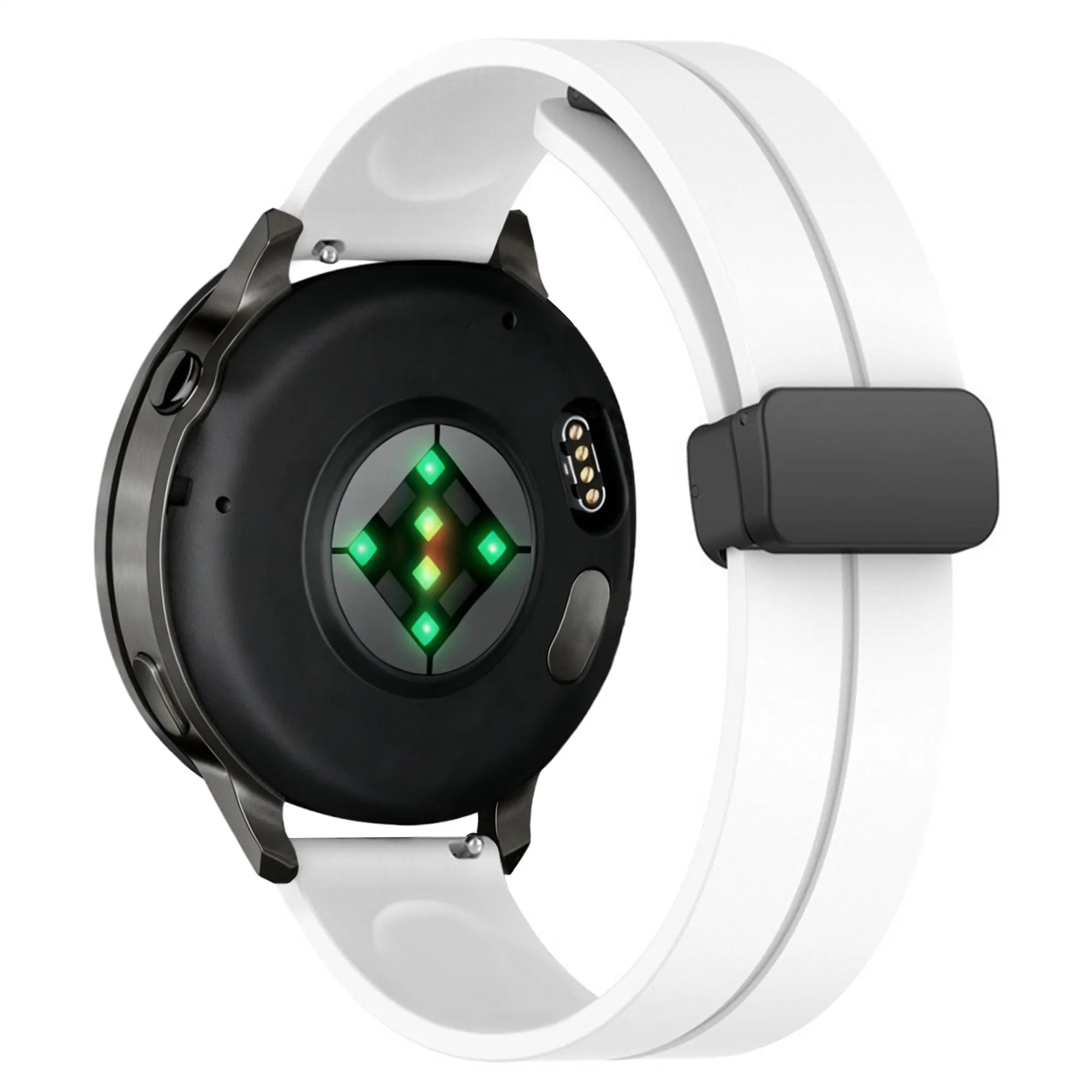 Bandz Garmin Vivoactive 4 Silicone Strap with D-Buckle (White)