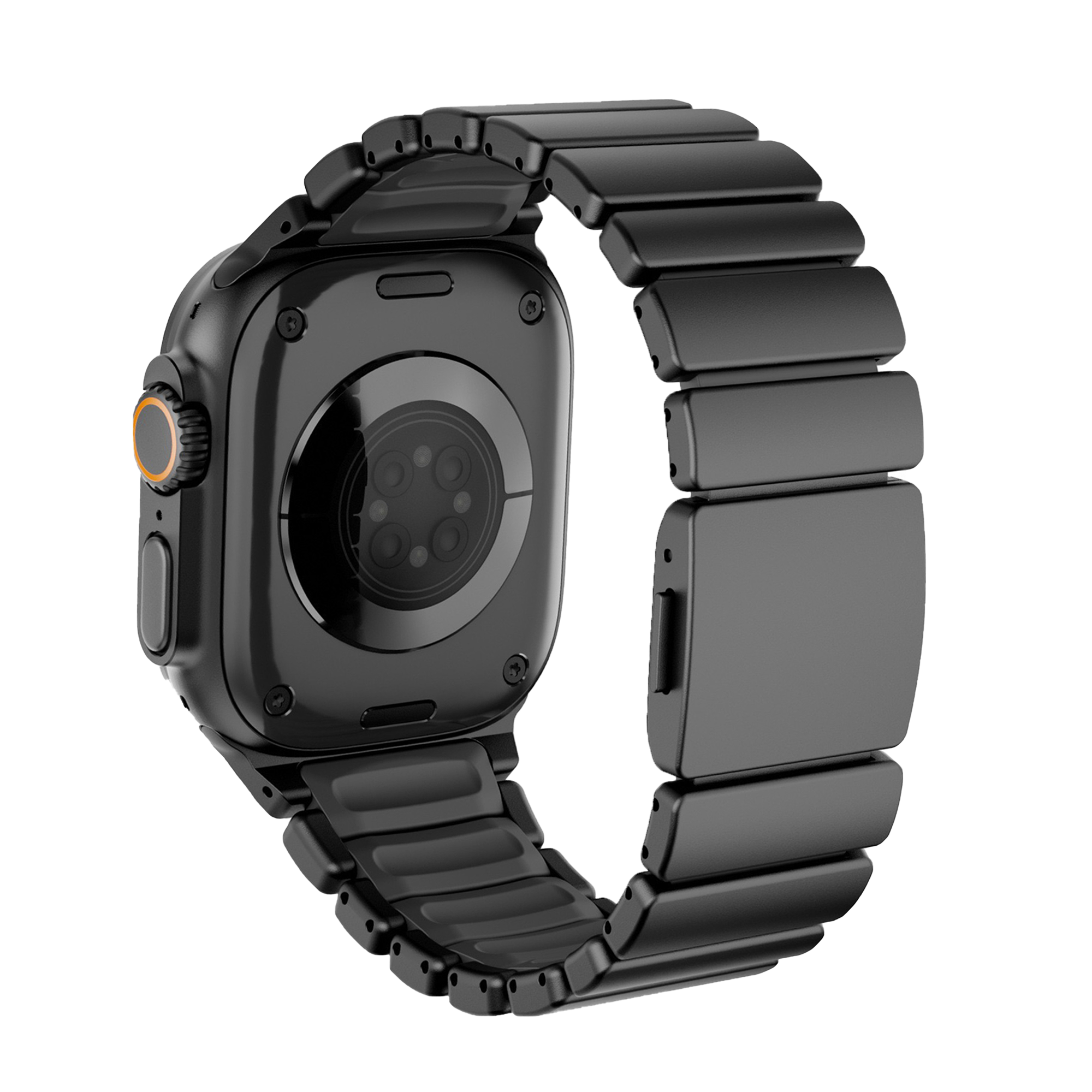 Bandz Apple Watch Ultra titanium band 'Hybrid' (zwart)