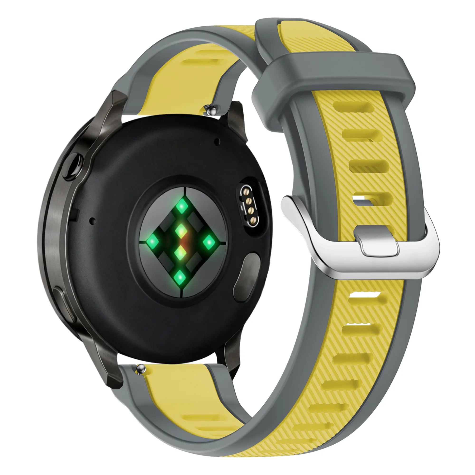 Bandz Garmin Venu 2 Dual Buckled Sport Strap (Grey/Yellow)