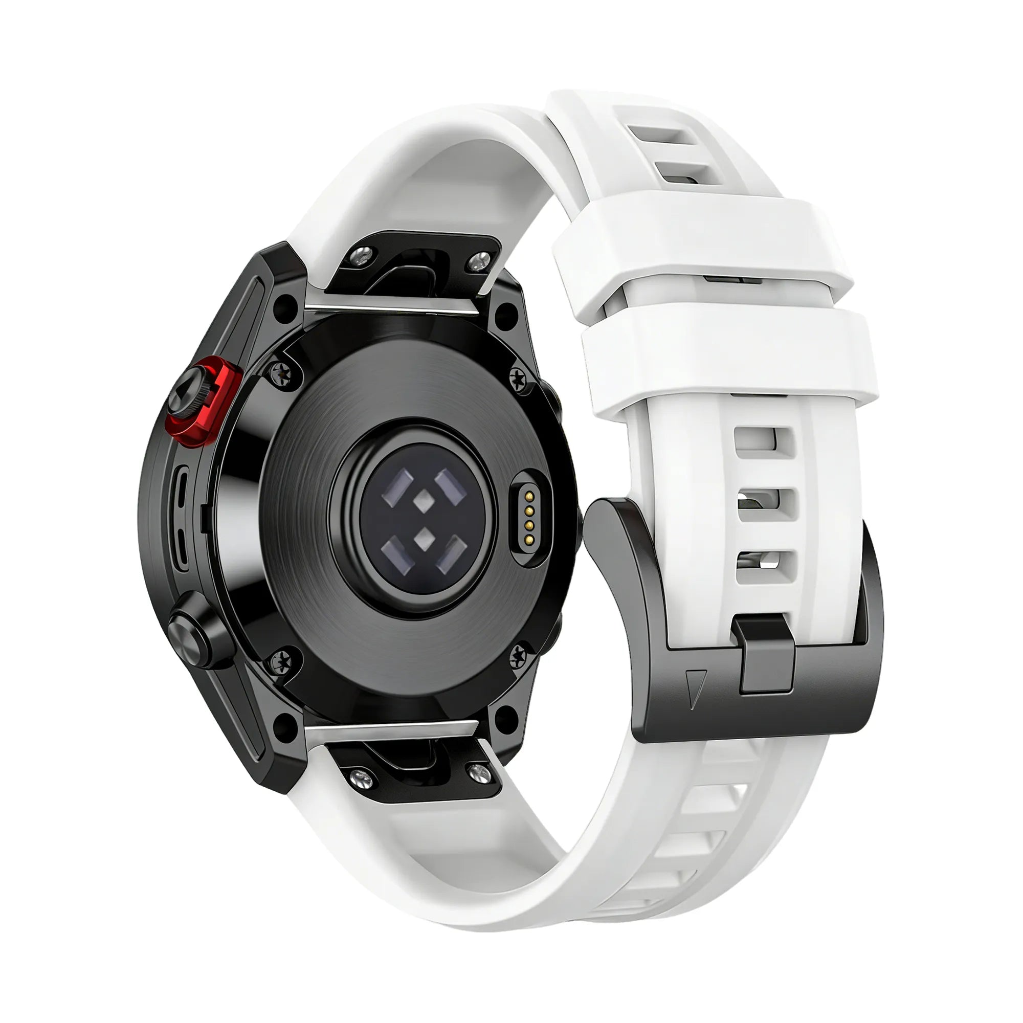 Bandz Garmin Fenix 8 - 43mm siliconen band 'Classic' (wit)