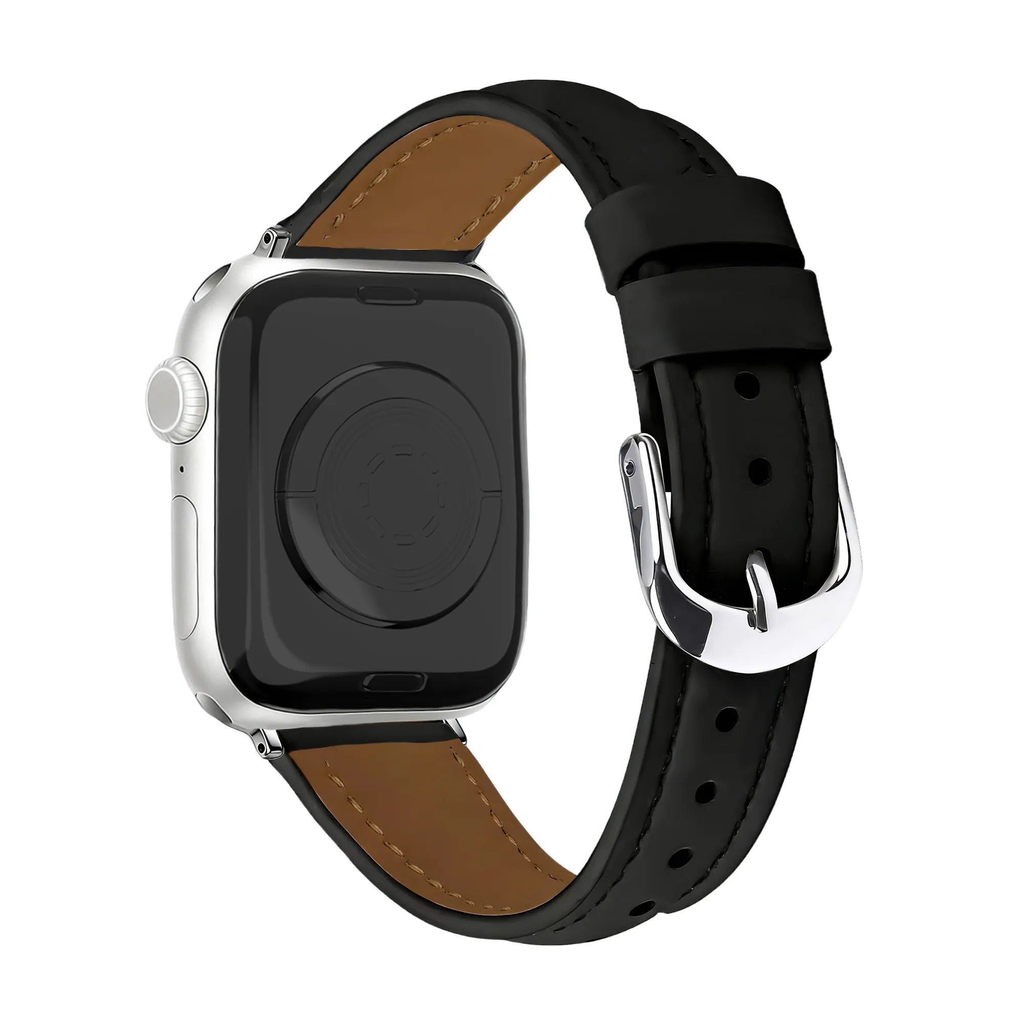 Apple Watch slimfit leren band (zwart)