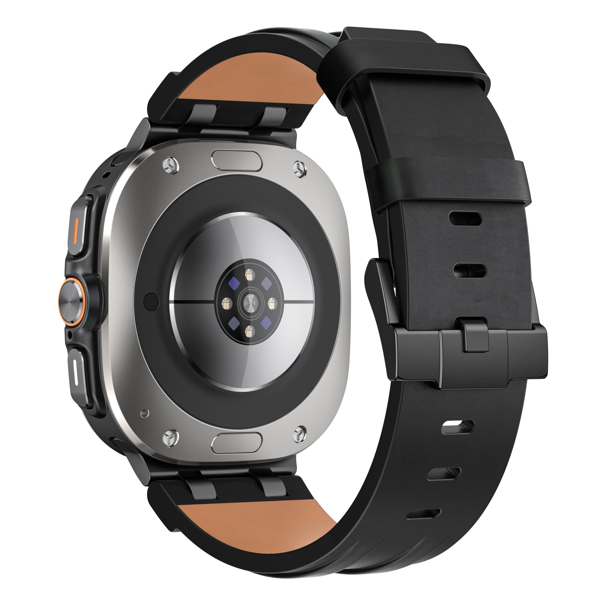 Samsung Galaxy Watch Ultra 2 solide lederen band (zwart)