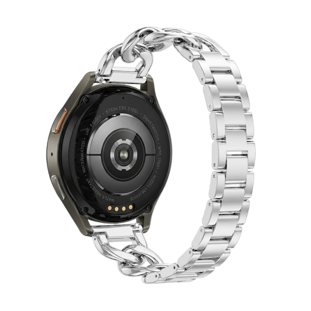 Samsung Galaxy Watch 42mm steel chain band (zilver)
