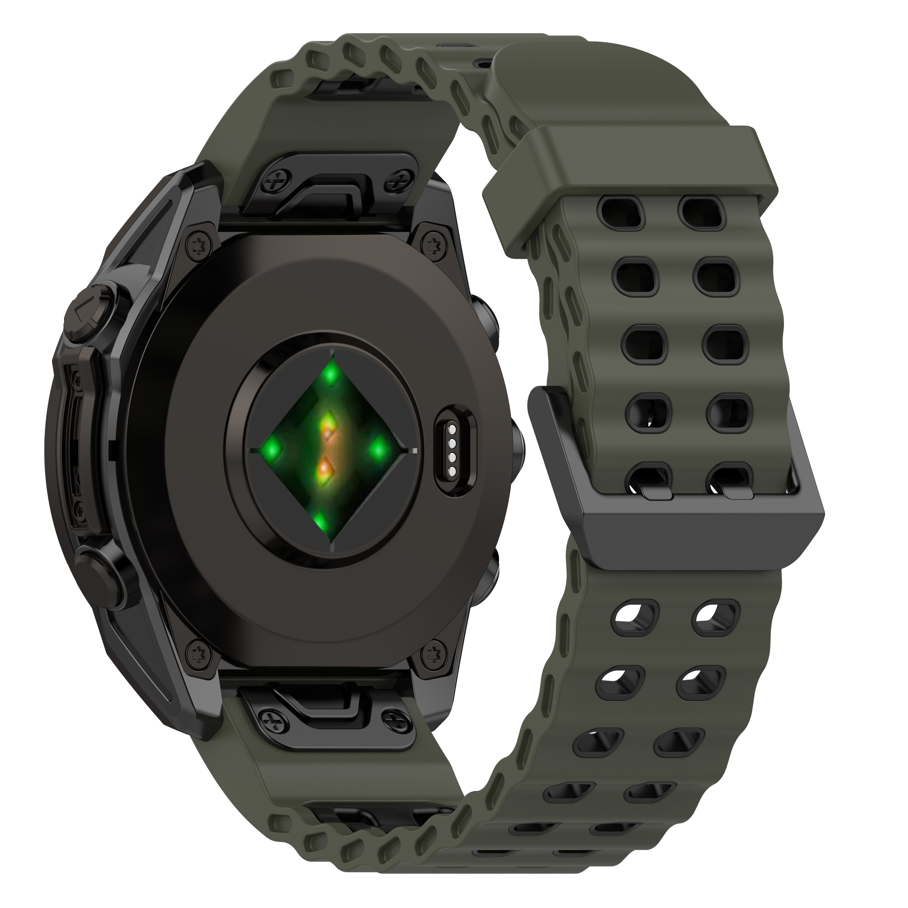 Garmin Tactix 7 Pro wave sport band (Groen/zwart)