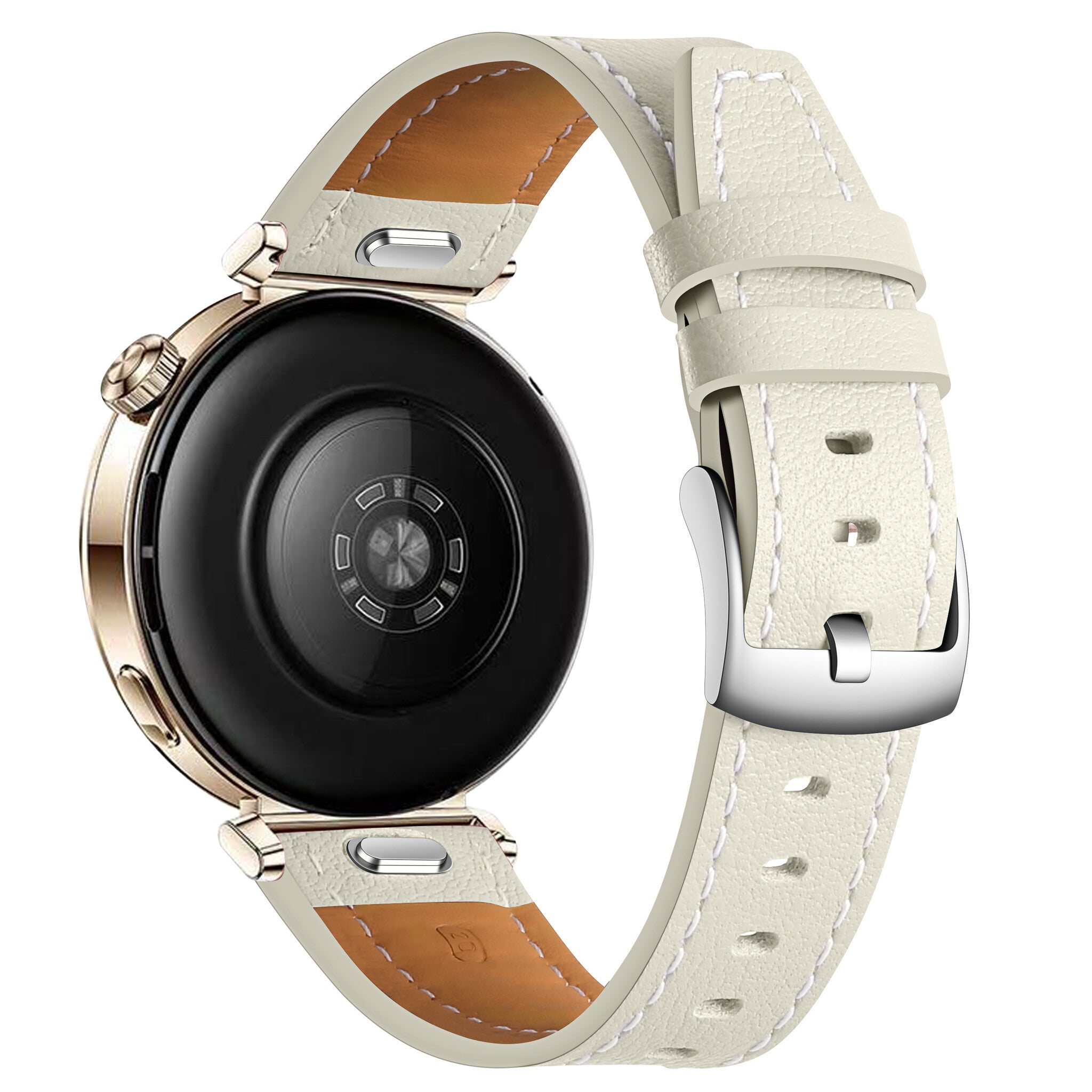 Huawei Watch GT 5 Pro - 42mm 'one push' leren bandje (beige)