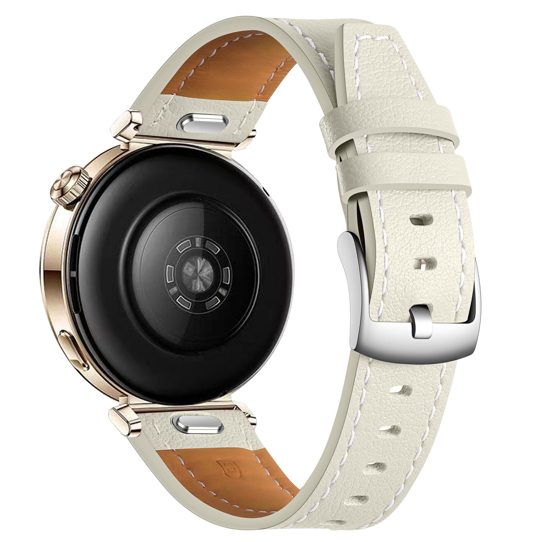 Huawei Watch 5 - 42mm 'one push' leren bandje (beige)