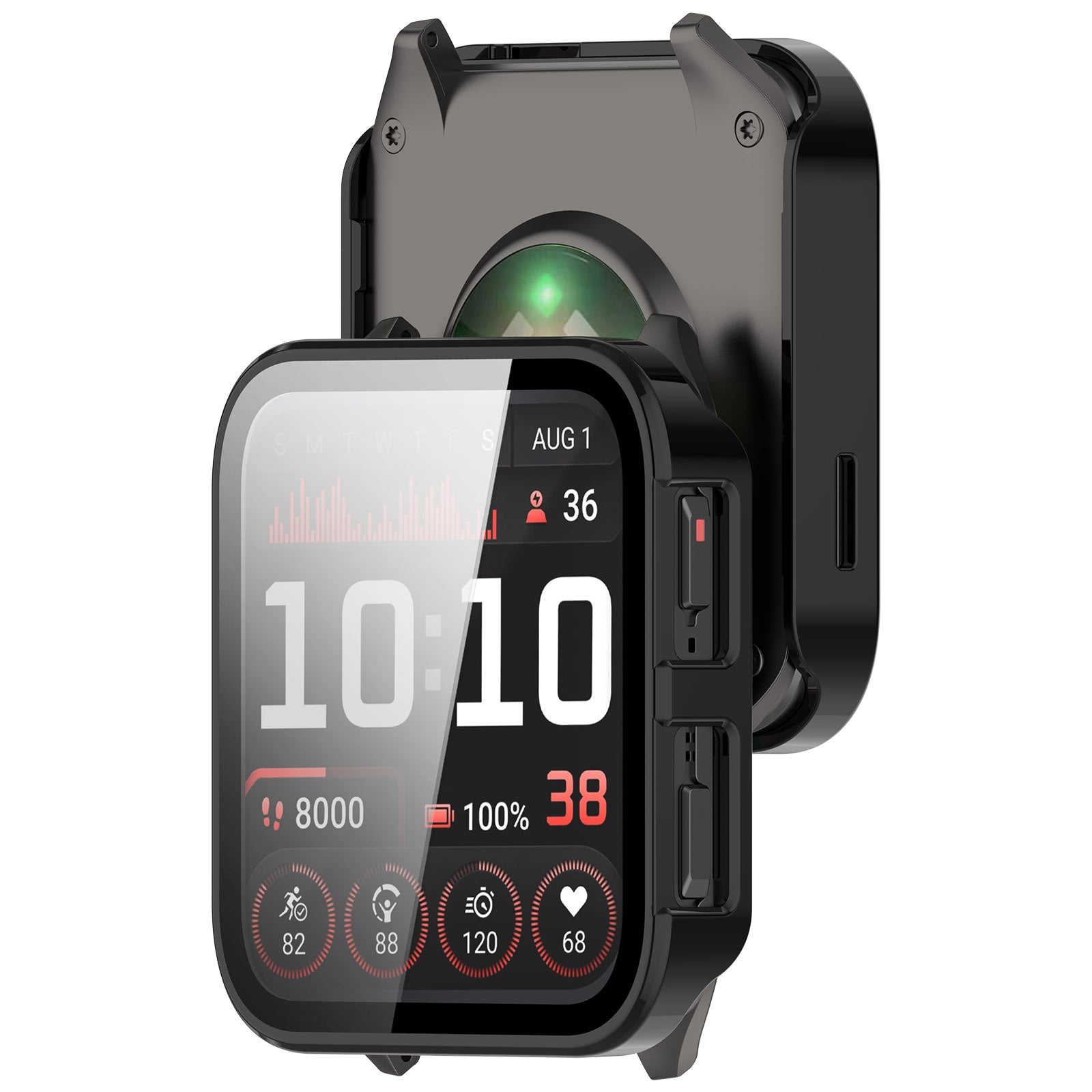 Garmin Venu X1 hard case met glas (zwart)