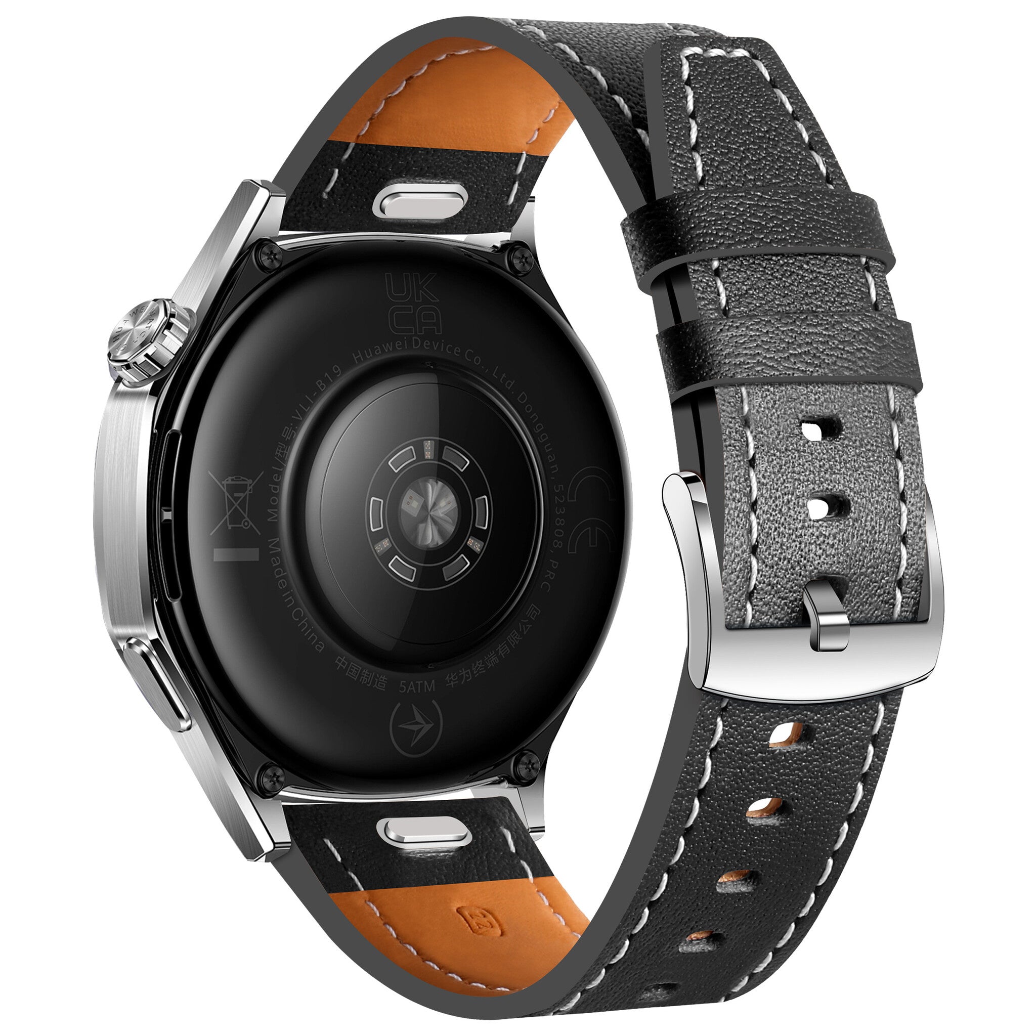 Samsung Galaxy Watch 46mm 'one push' leren bandje (zwart)