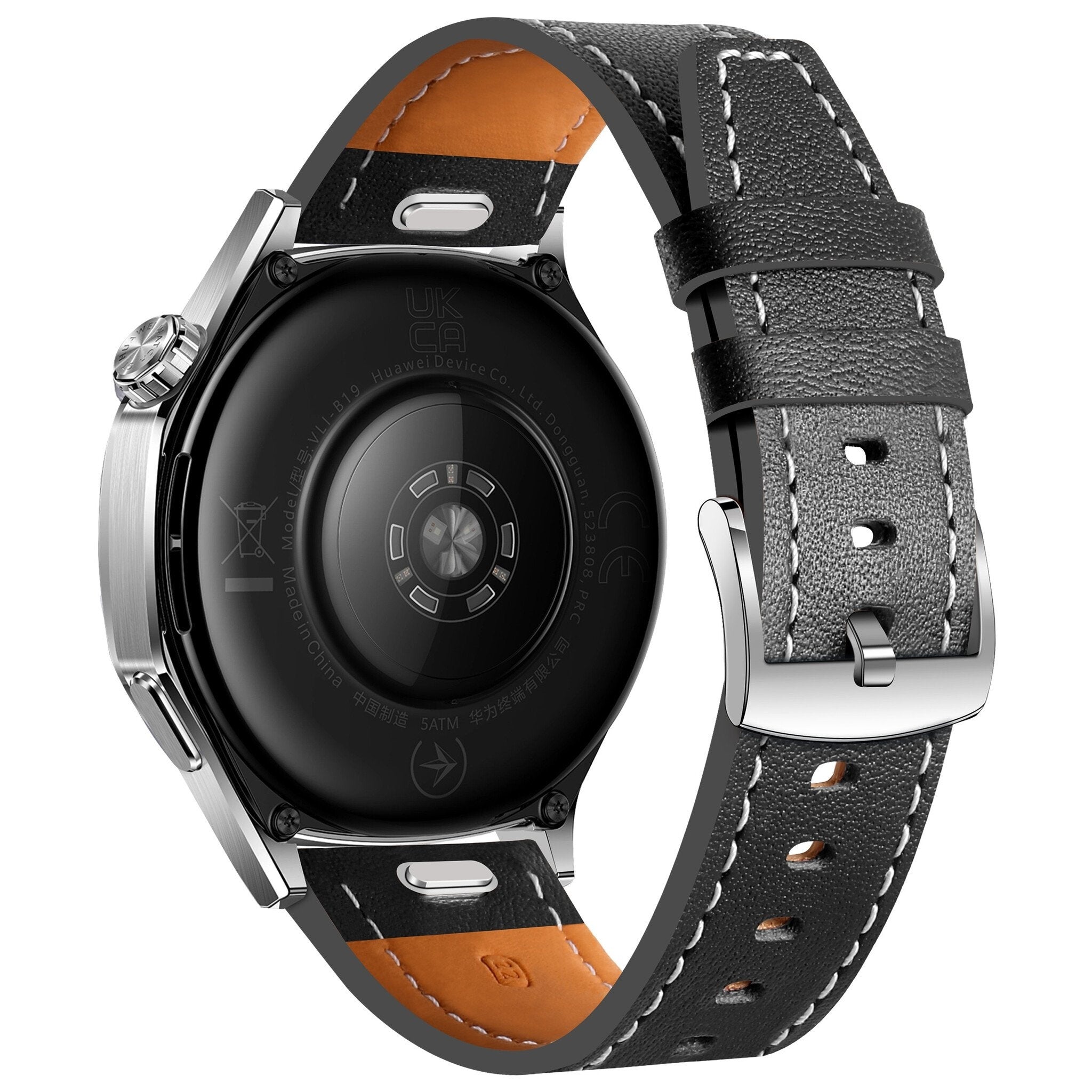 Amazfit Balance 2 'one push' leren bandje (zwart)