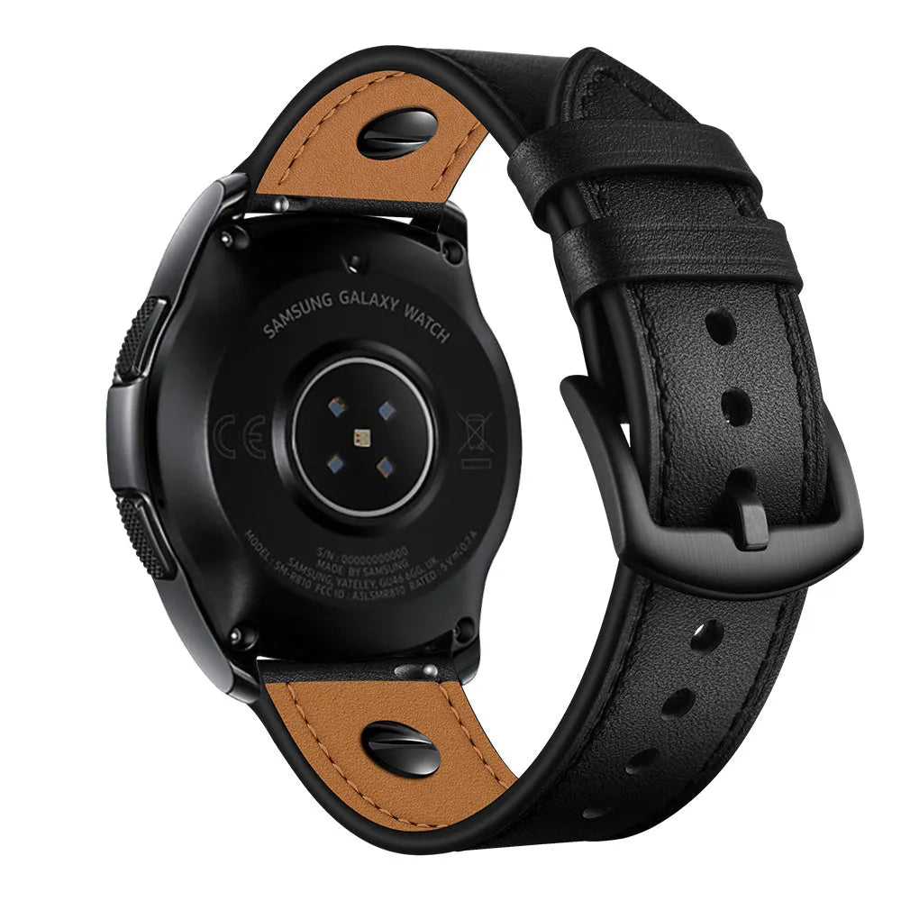 Amazfit GTR Mini geschroefde leren bandje (zwart)