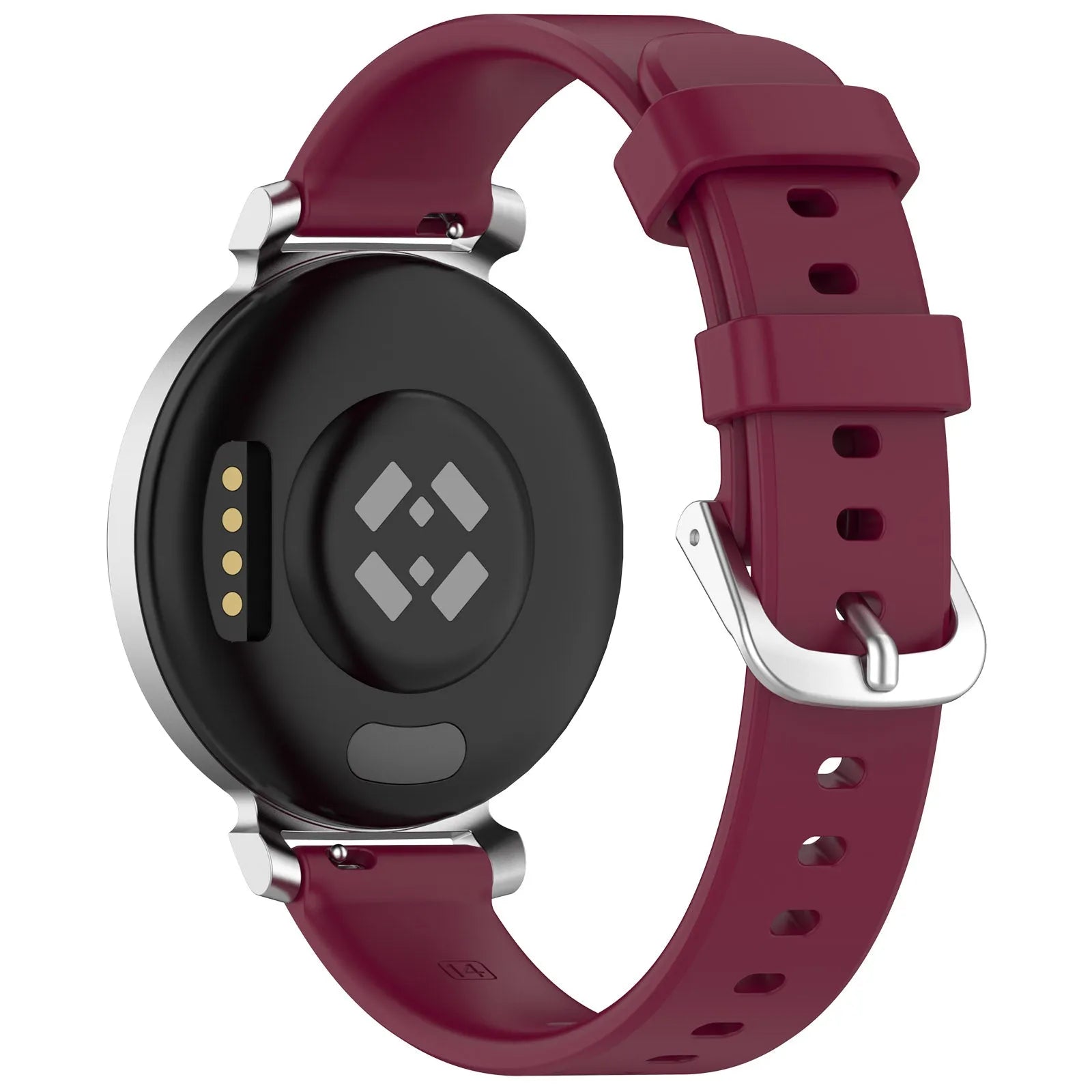 Pebble Round 2 - 14mm siliconen classic bandje (wijnrood)